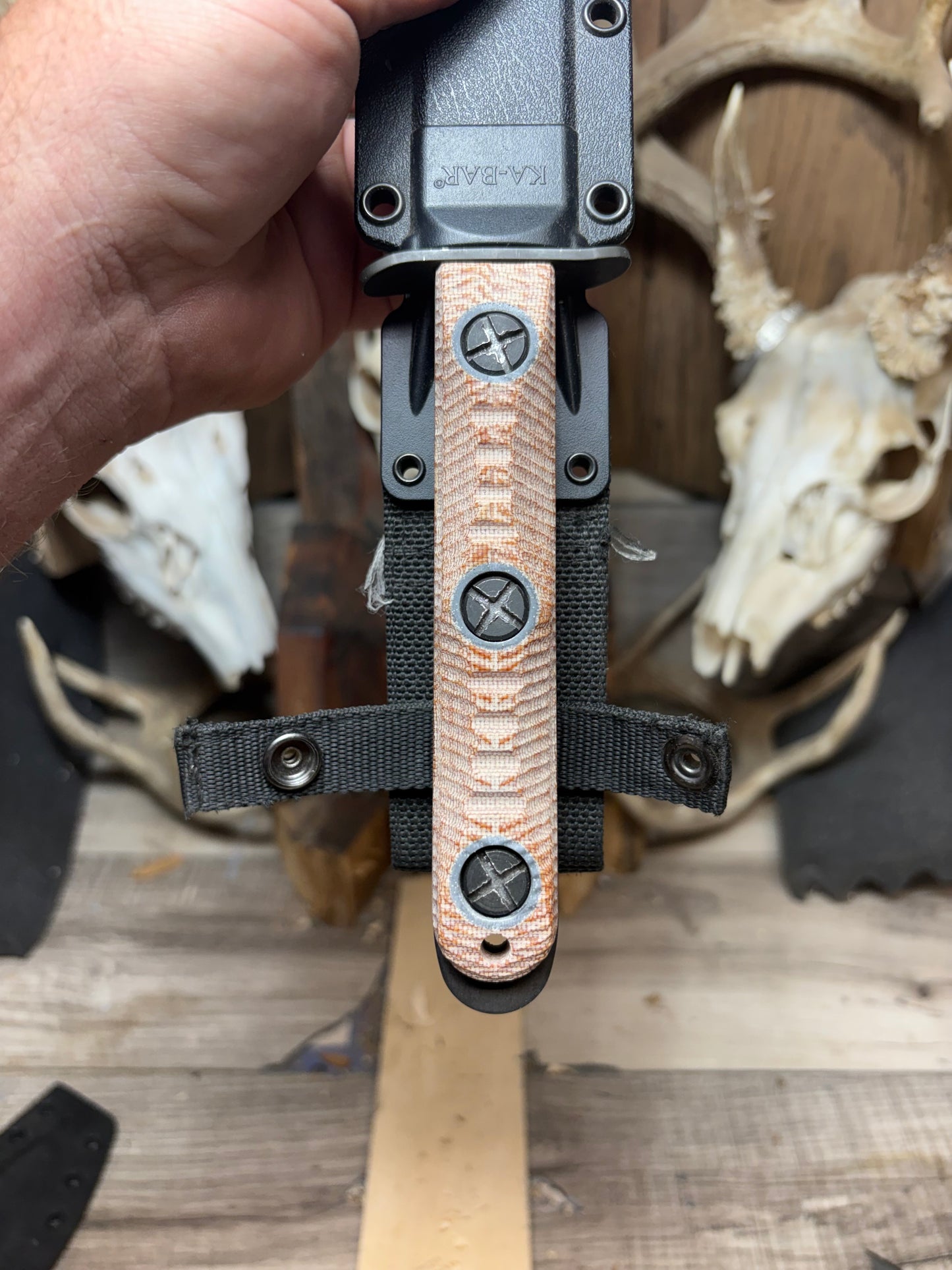KA-BAR EK-44 EK Commando 4 & 5 Canvas Micarta Handles