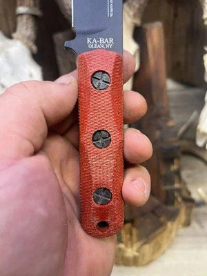 Ka-Bar: EK-50 Short Clip Point / EK-51 Commando Short Drop Point -Canvas Micarta - Carroll’s Custom Knife Scales