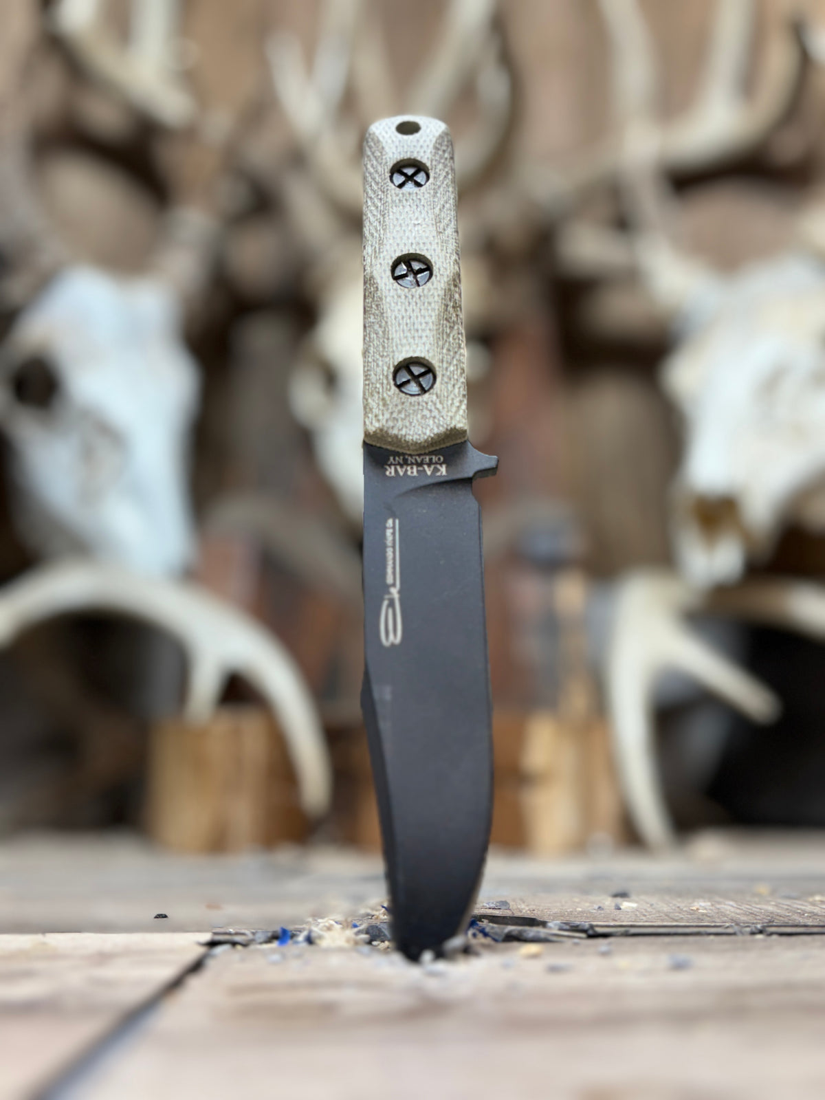 Ka-Bar: EK-50 Short Clip Point / EK-51 Commando Short Drop Point -Canvas Micarta