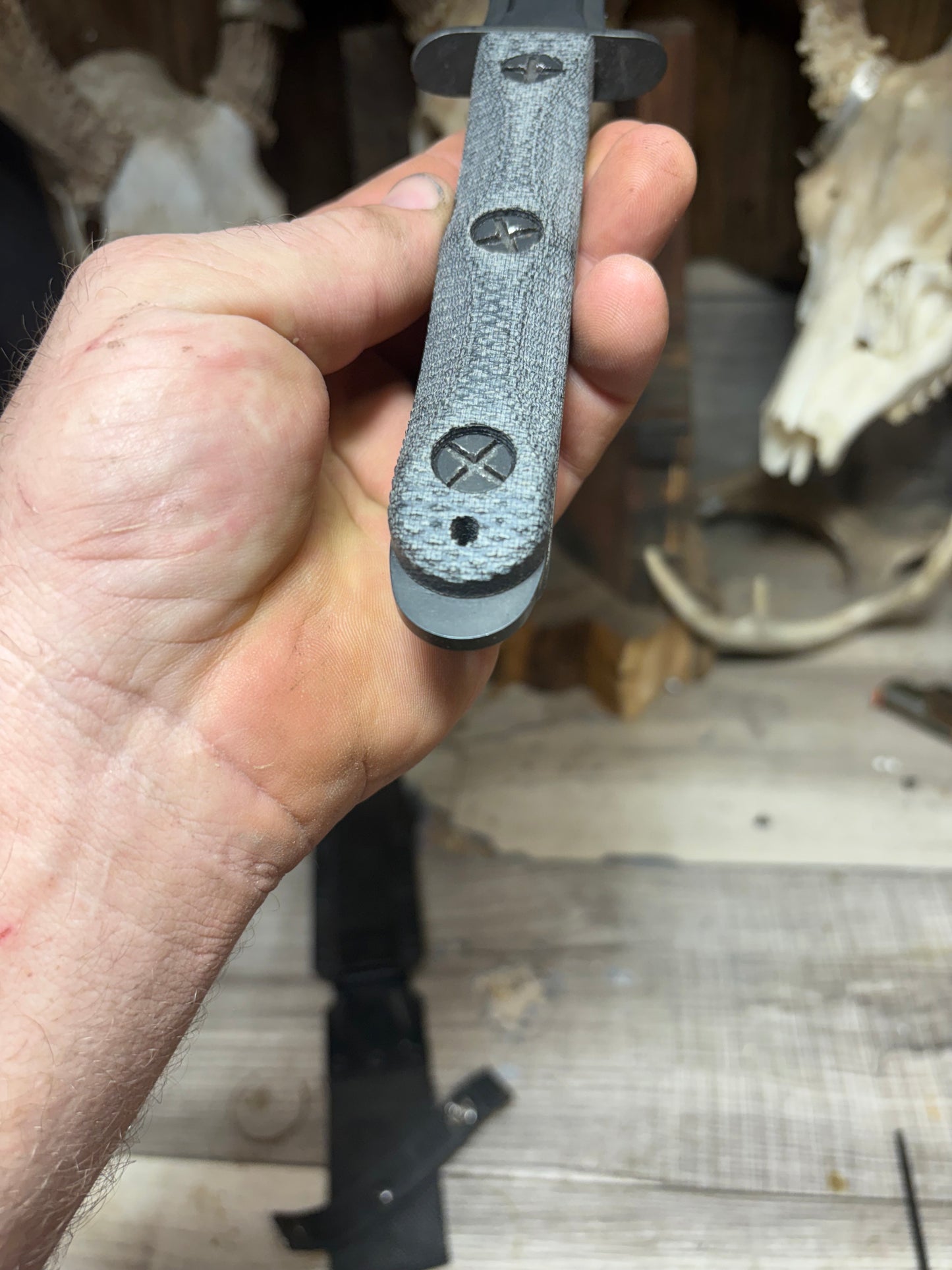 KA-BAR EK-44 EK Commando 4 & 5 Canvas Micarta Handles