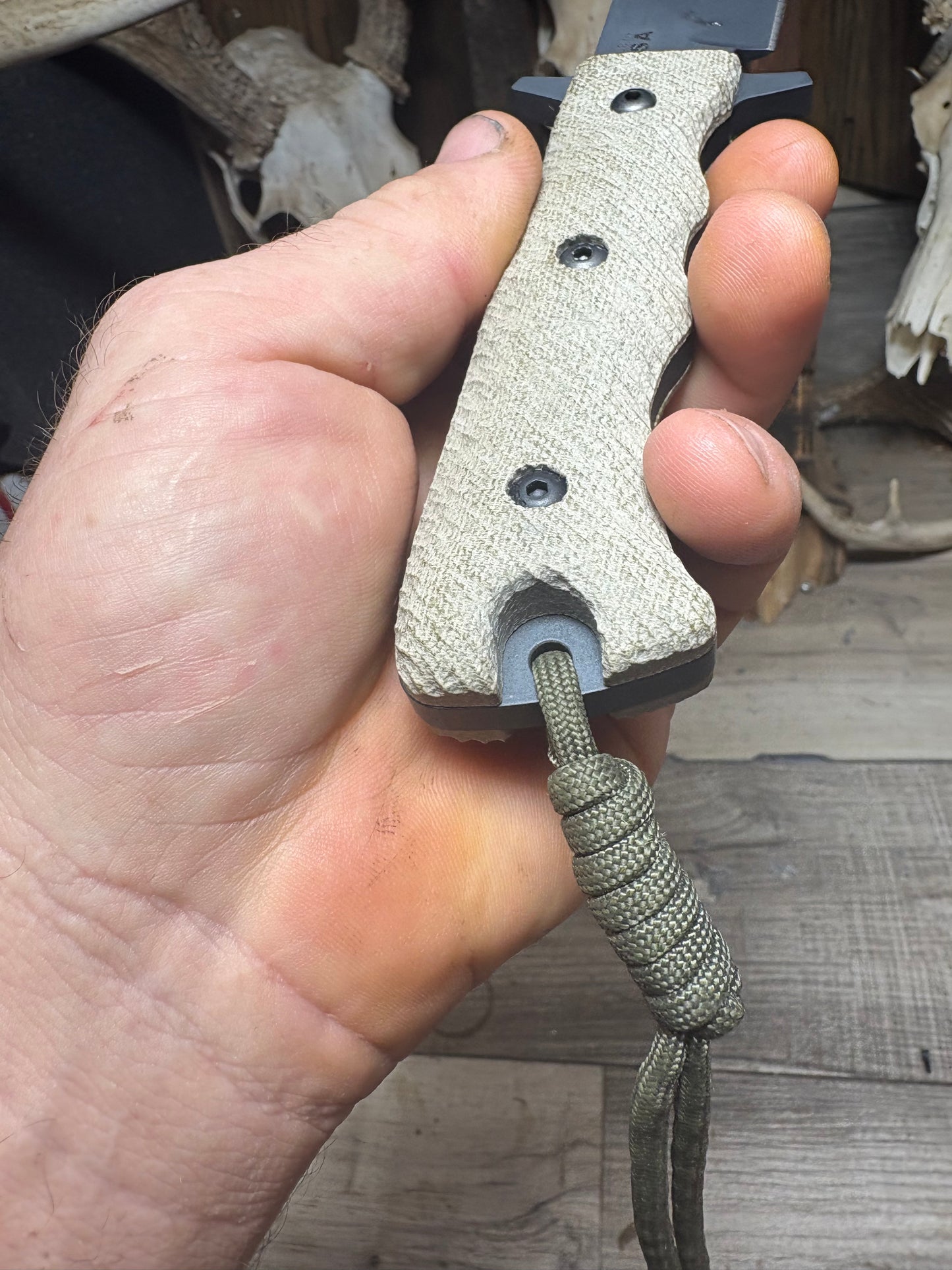 Tops Knives Wild Pig Hunter Canvas Micarta Handles