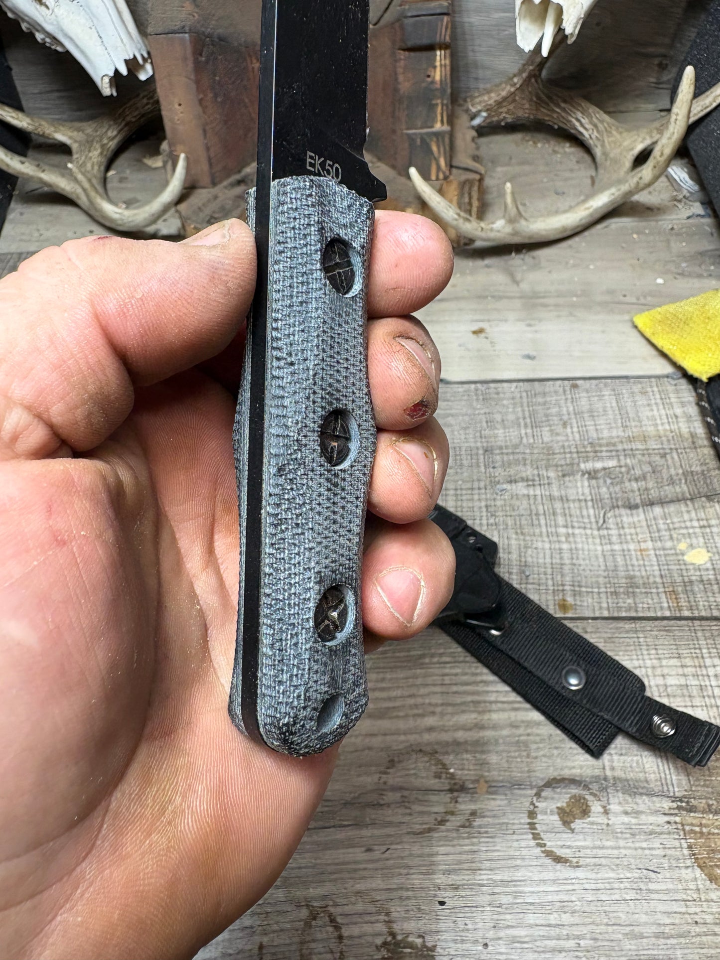 Ka-Bar: EK-50 Short Clip Point / EK-51 Commando Short Drop Point -Canvas Micarta