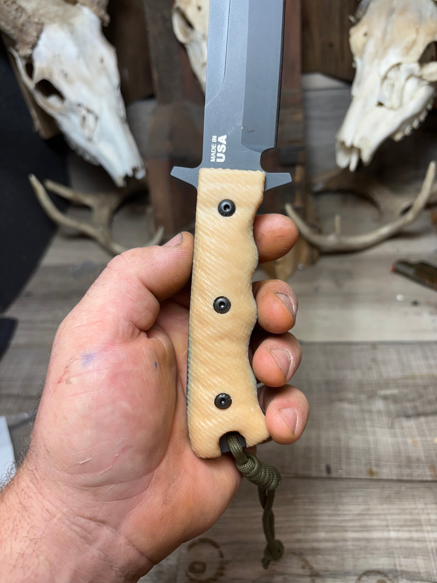 Tops Knives Wild Pig Hunter Canvas Micarta Handles