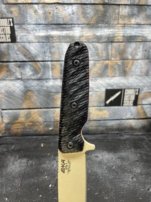 EKA RTG-1 Black/Burgundy Canvas Micarta Handles - Carroll’s Custom Knife Scales