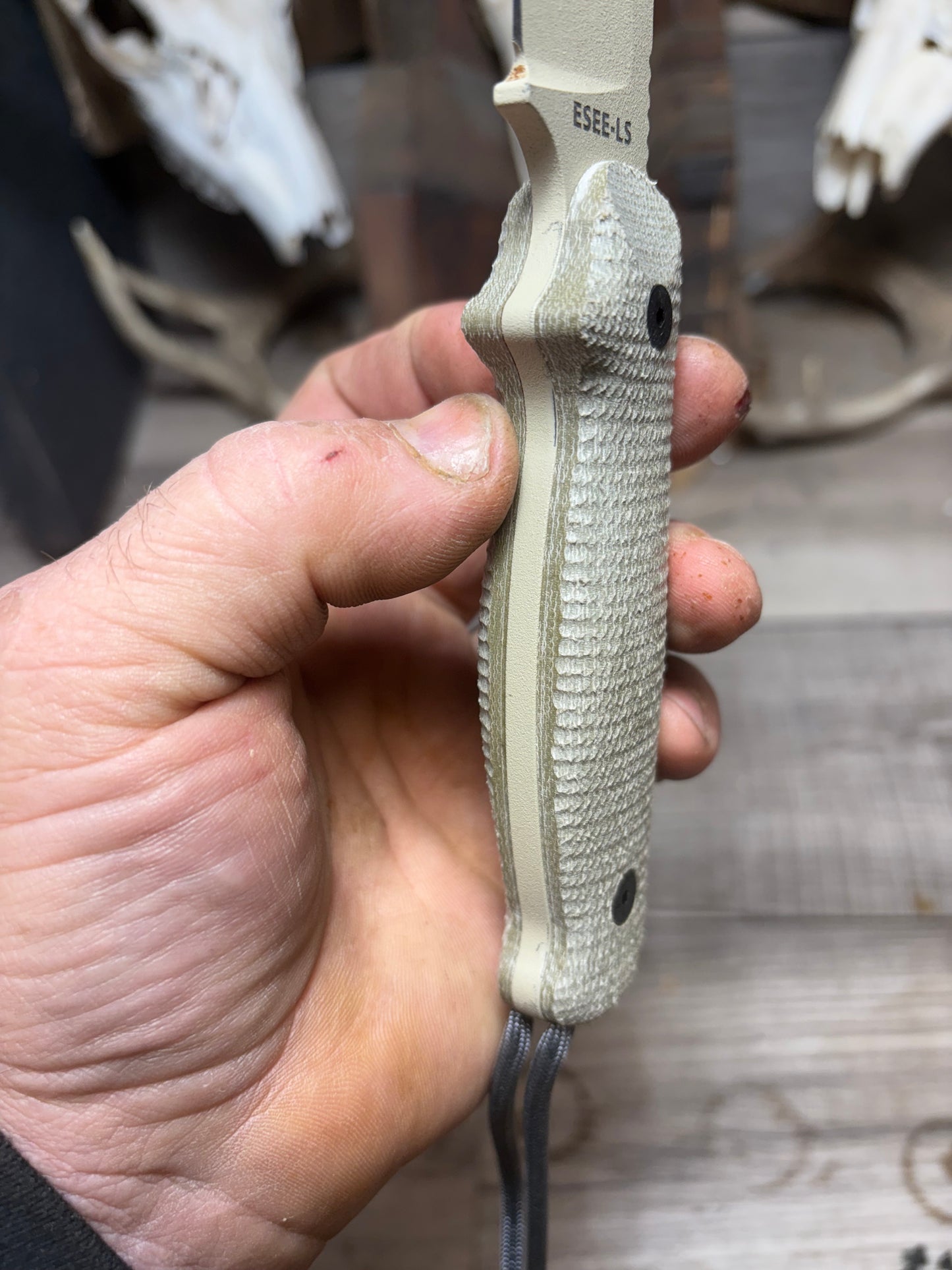 Esee Laser Strike Handles Hidden Lanyard hole