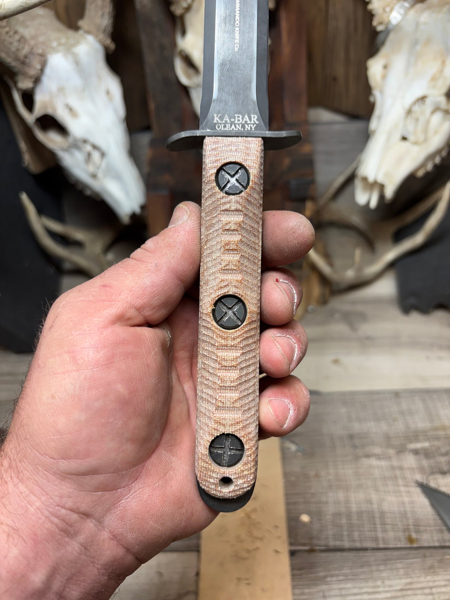 KA-BAR EK-44 EK Commando 4 & 5 Canvas Micarta Handles