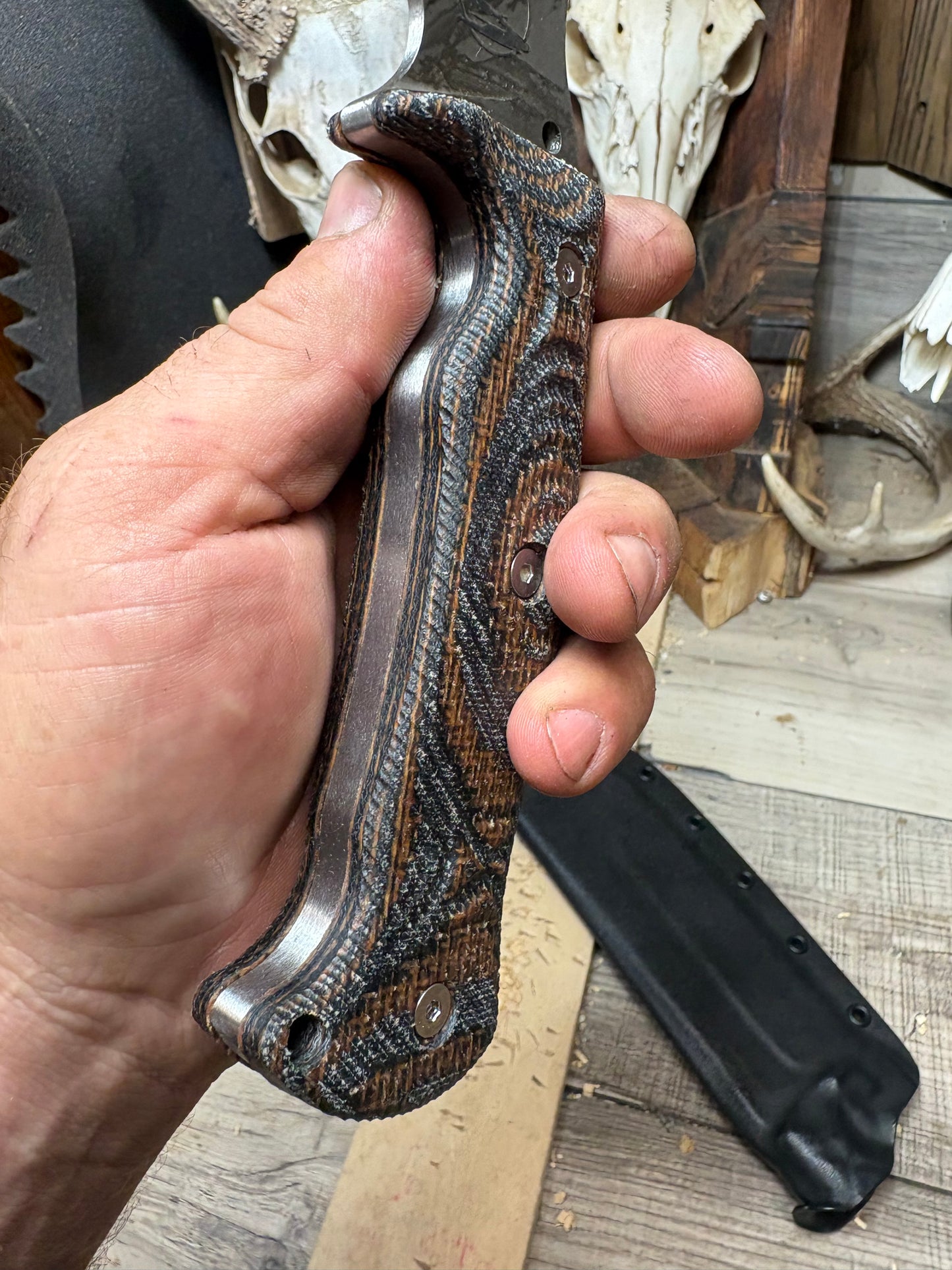 WTG OG Nomad Camp Knife Canvas Micarta Handles