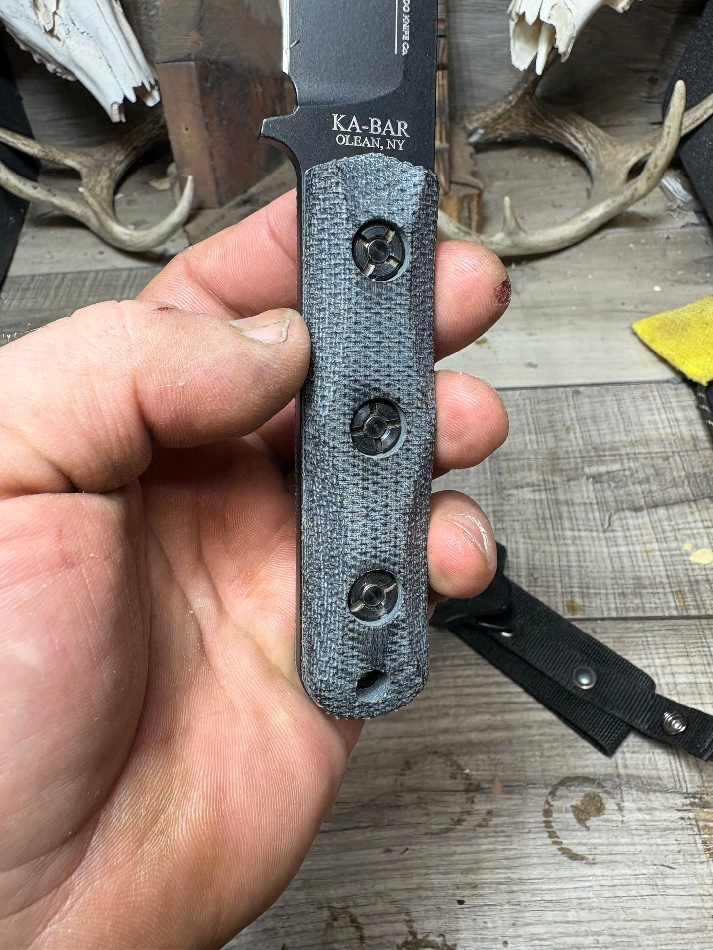 Ka-Bar: EK-50 Short Clip Point / EK-51 Commando Short Drop Point -Canvas Micarta