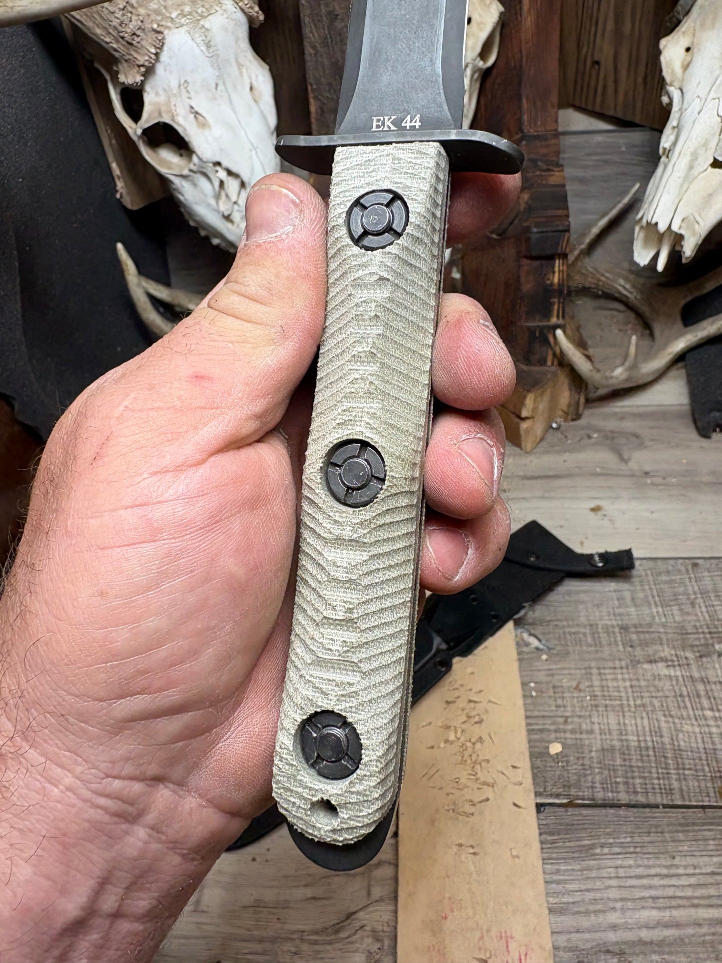 KA-BAR EK-44 EK Commando 4 & 5 Canvas Micarta Handles