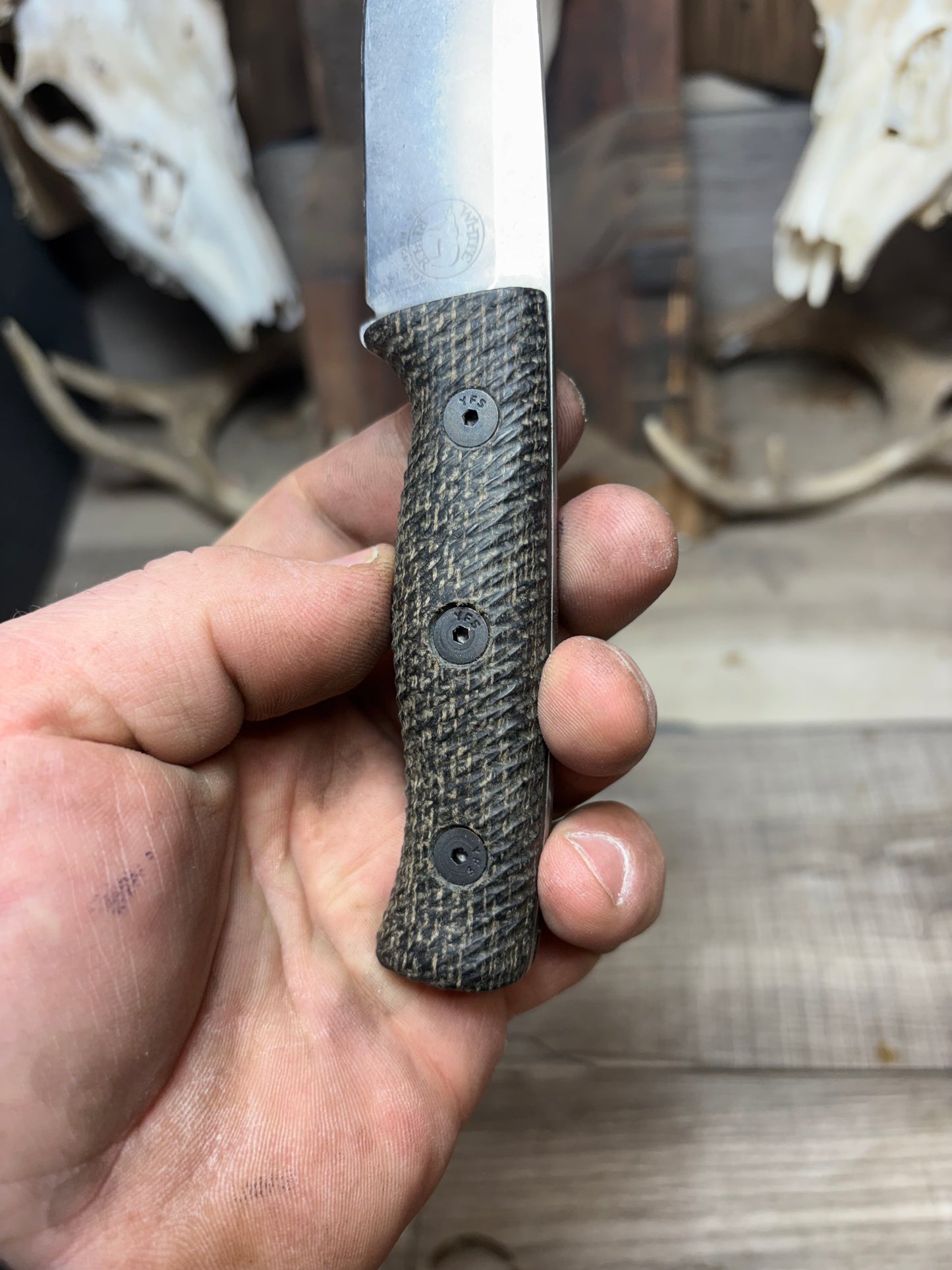 White River Knives Ursus Cub Burlap Micarta Handles