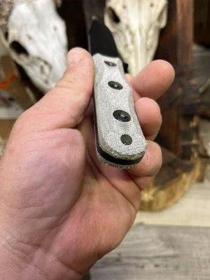 Ka-Bar: EK-50 Short Clip Point / EK-51 Commando Short Drop Point Canvas Micarta - Carroll’s Custom Knife Scales