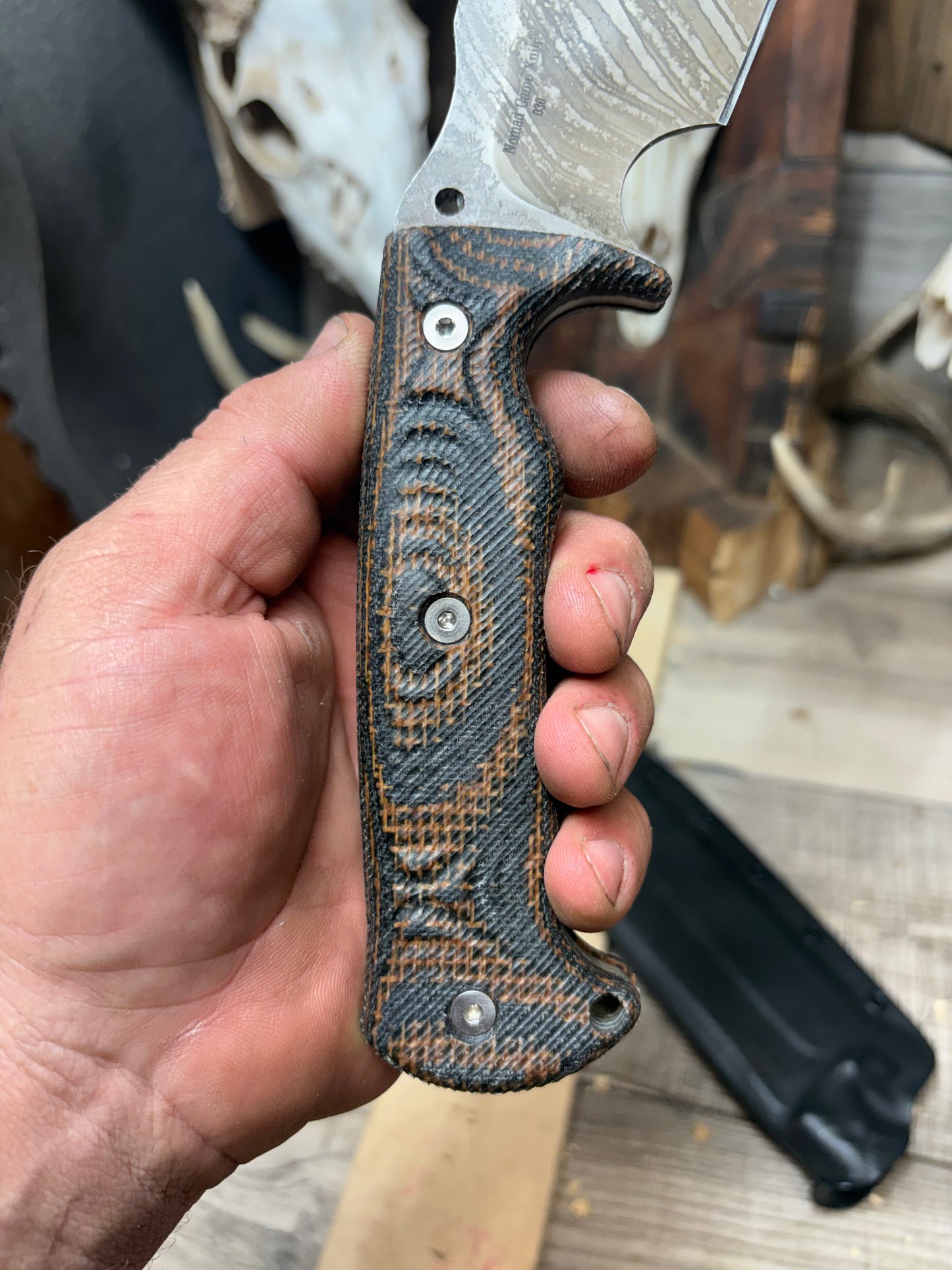 WTG OG Nomad Camp Knife Canvas Micarta Handles