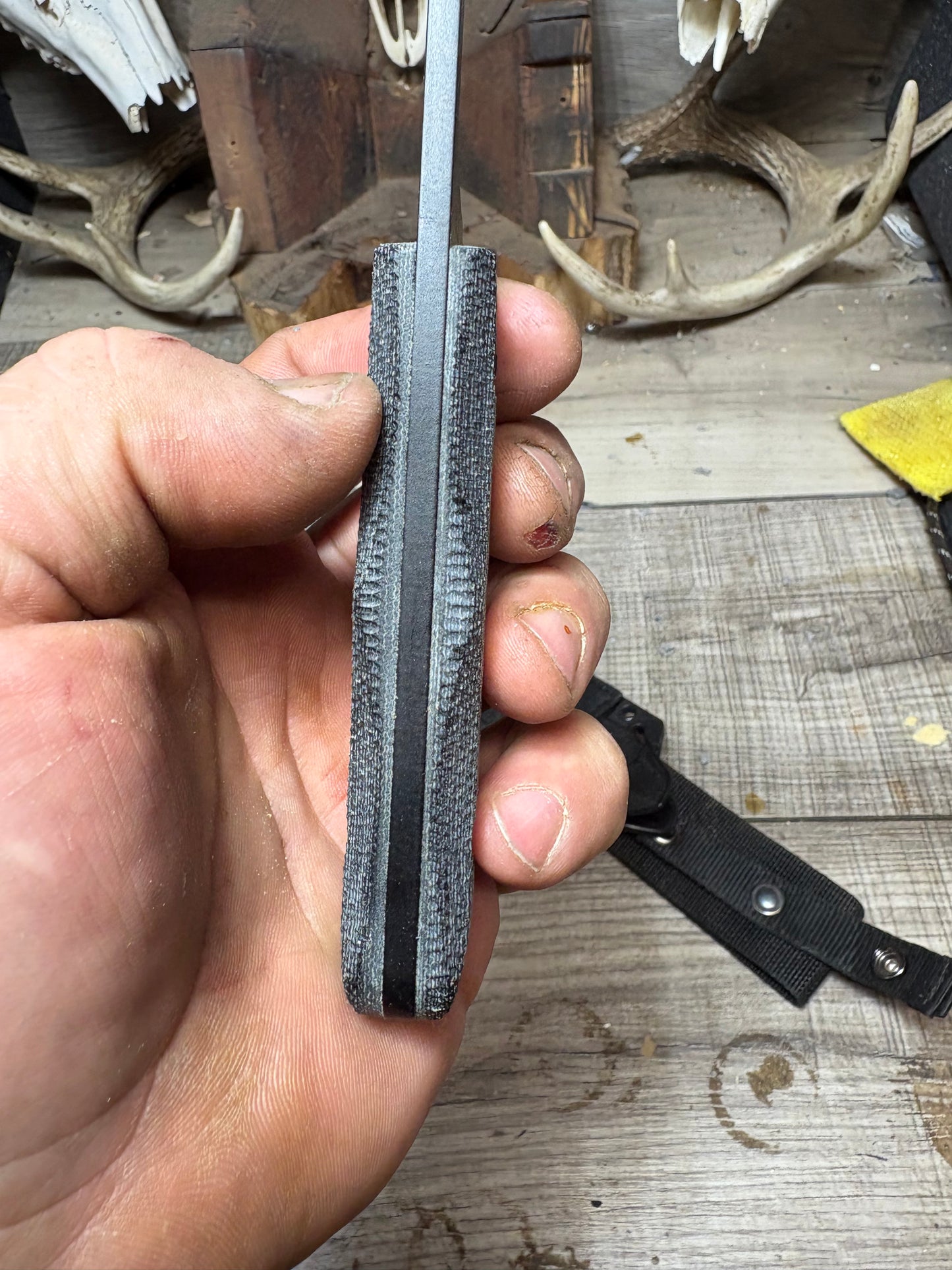 Ka-Bar: EK-50 Short Clip Point / EK-51 Commando Short Drop Point -Canvas Micarta