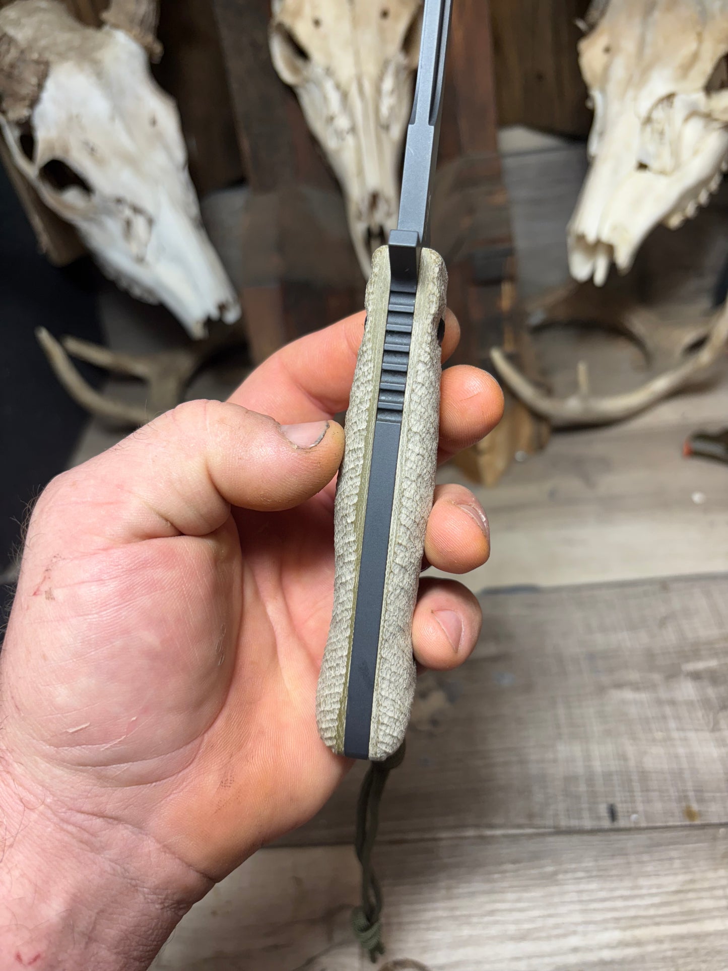 Tops Knives Wild Pig Hunter Canvas Micarta Handles