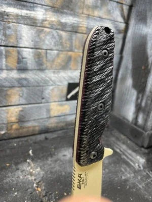 EKA RTG-1 Black/Burgundy Canvas Micarta Handles - Carroll’s Custom Knife Scales