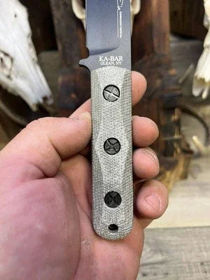 Ka-Bar: EK-50 Short Clip Point / EK-51 Commando Short Drop Point Canvas Micarta - Carroll’s Custom Knife Scales