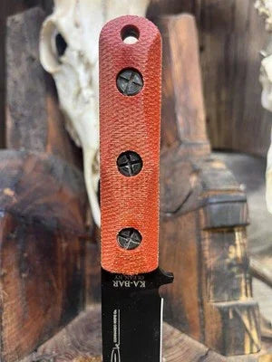 Ka-Bar: EK-50 Short Clip Point / EK-51 Commando Short Drop Point -Canvas Micarta - Carroll’s Custom Knife Scales