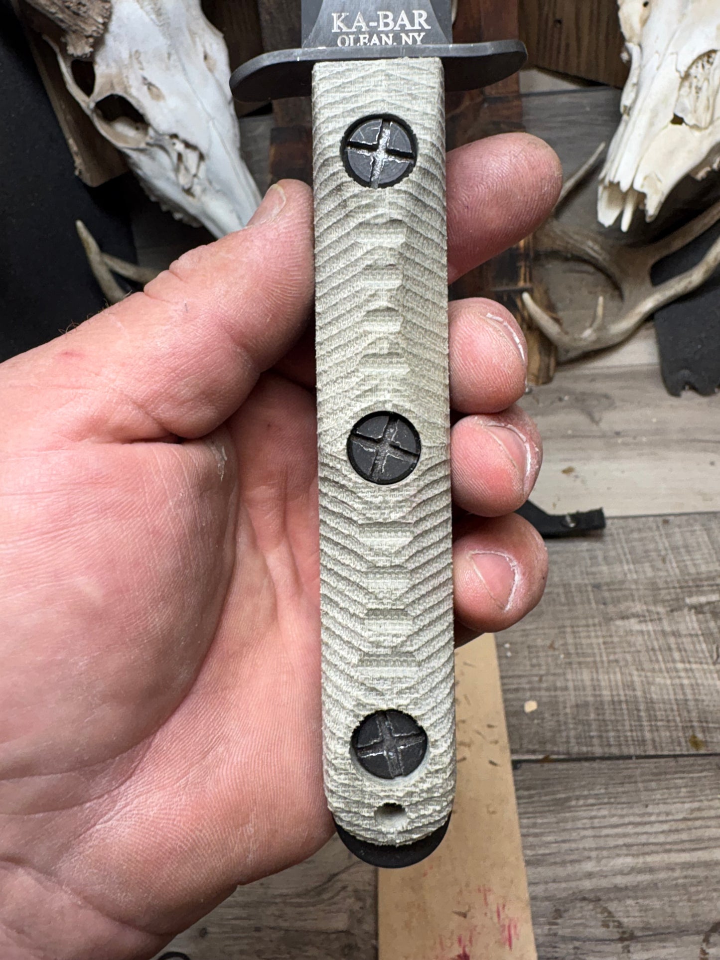 KA-BAR EK-44 EK Commando 4 & 5 Canvas Micarta Handles