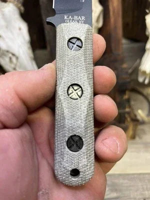 Ka-Bar: EK-50 Short Clip Point / EK-51 Commando Short Drop Point Canvas Micarta - Carroll’s Custom Knife Scales