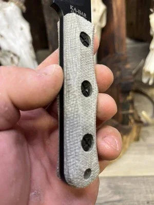 Ka-Bar: EK-50 Short Clip Point / EK-51 Commando Short Drop Point Canvas Micarta - Carroll’s Custom Knife Scales