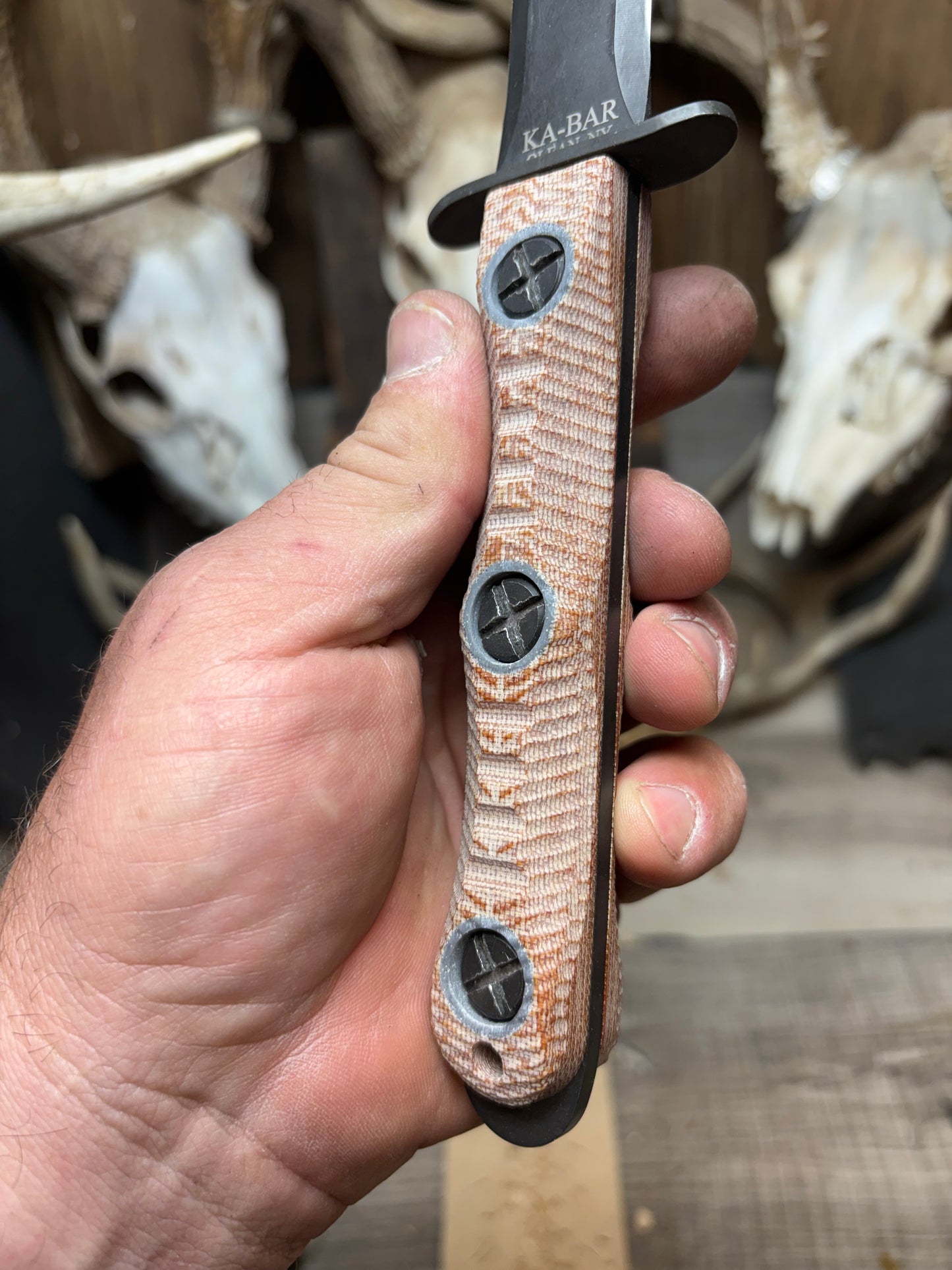 KA-BAR EK-44 EK Commando 4 & 5 Canvas Micarta Handles