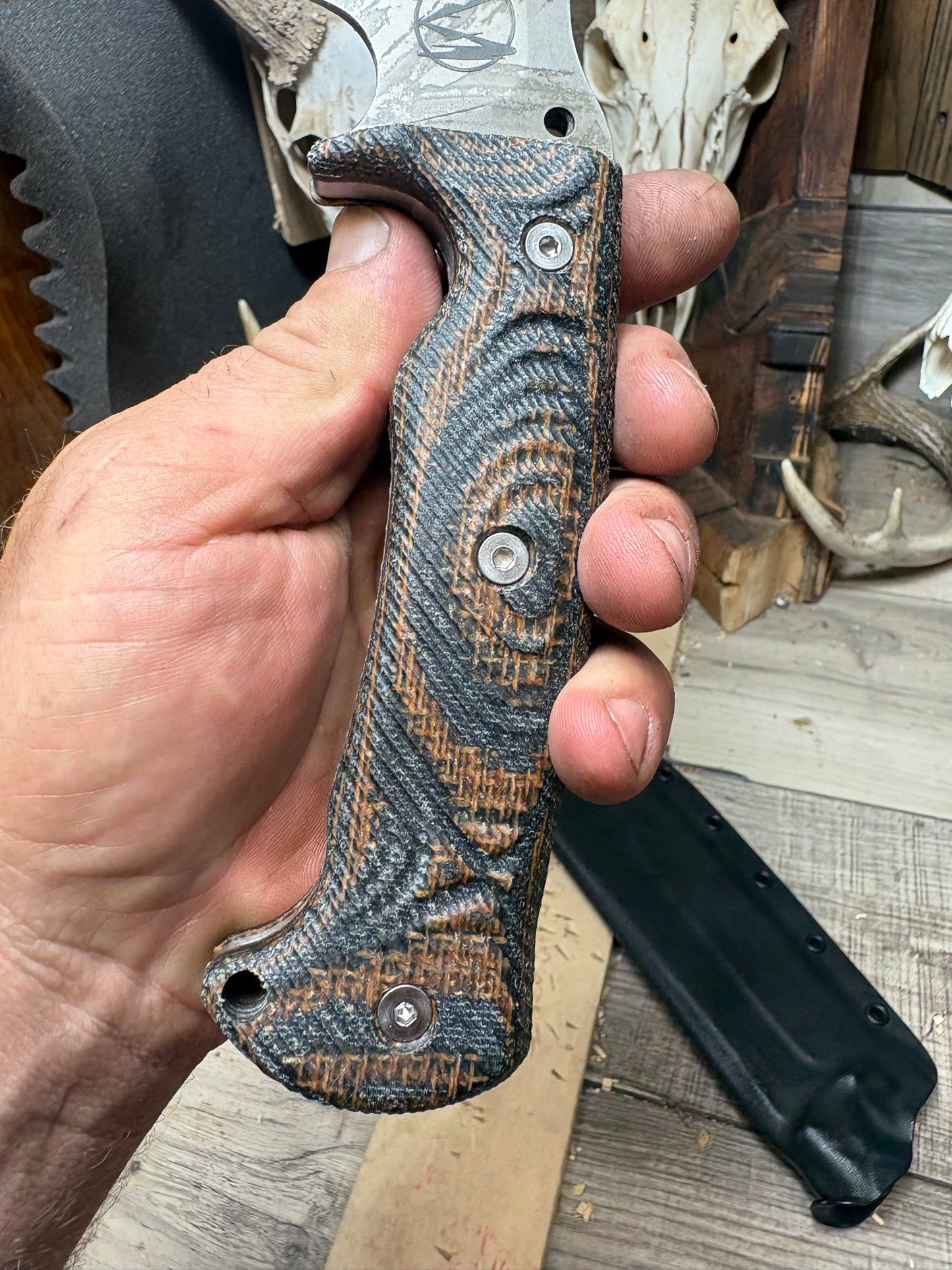 WTG OG Nomad Camp Knife Canvas Micarta Handles