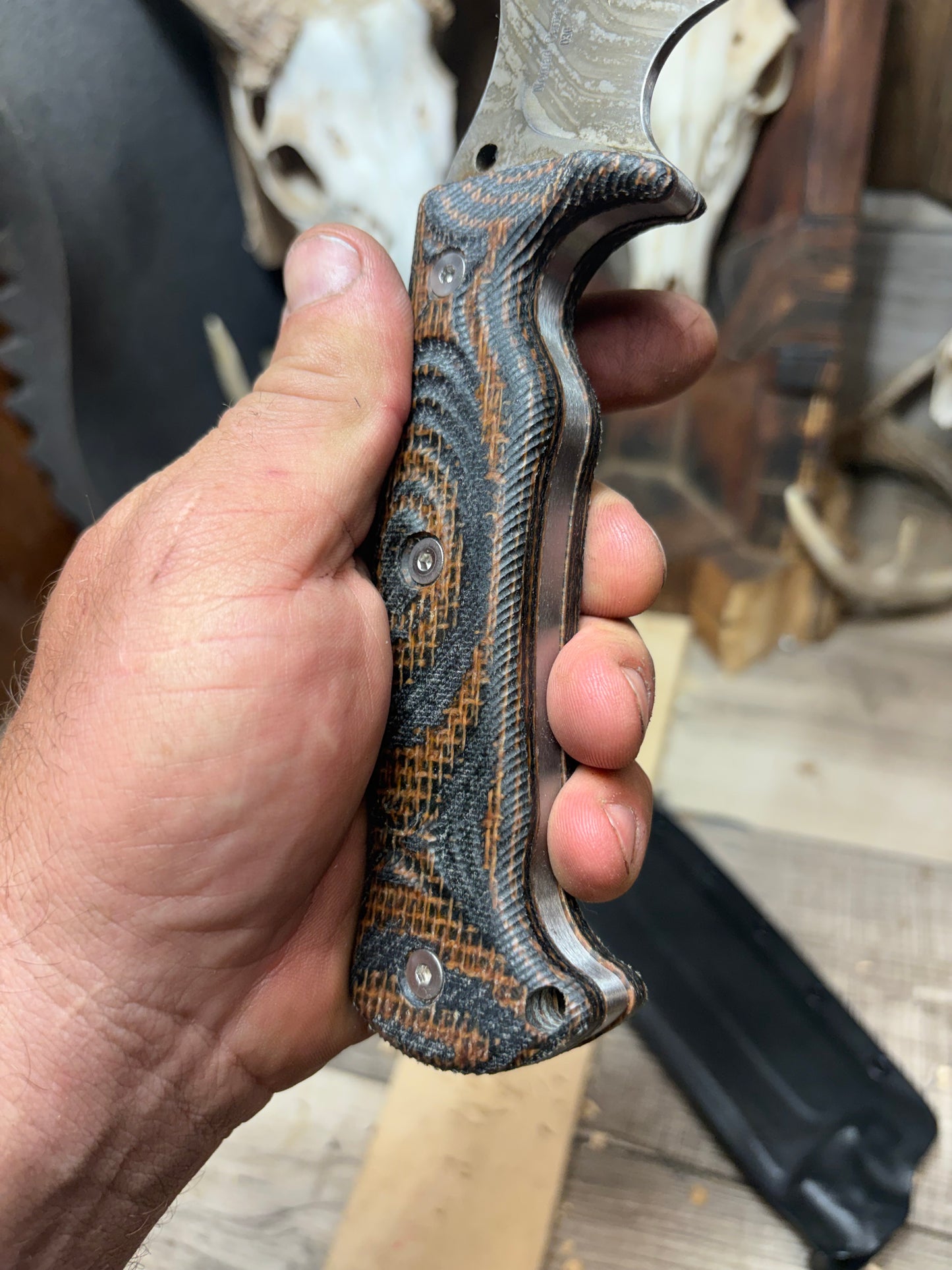 WTG OG Nomad Camp Knife Canvas Micarta Handles