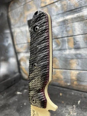 EKA RTG-1 Black/Burgundy Canvas Micarta Handles - Carroll’s Custom Knife Scales