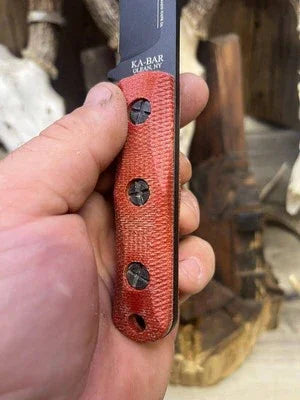 Ka-Bar: EK-50 Short Clip Point / EK-51 Commando Short Drop Point -Canvas Micarta - Carroll’s Custom Knife Scales