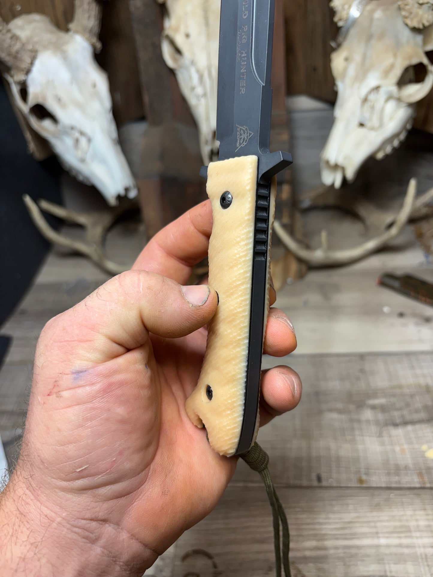 Tops Knives Wild Pig Hunter Canvas Micarta Handles