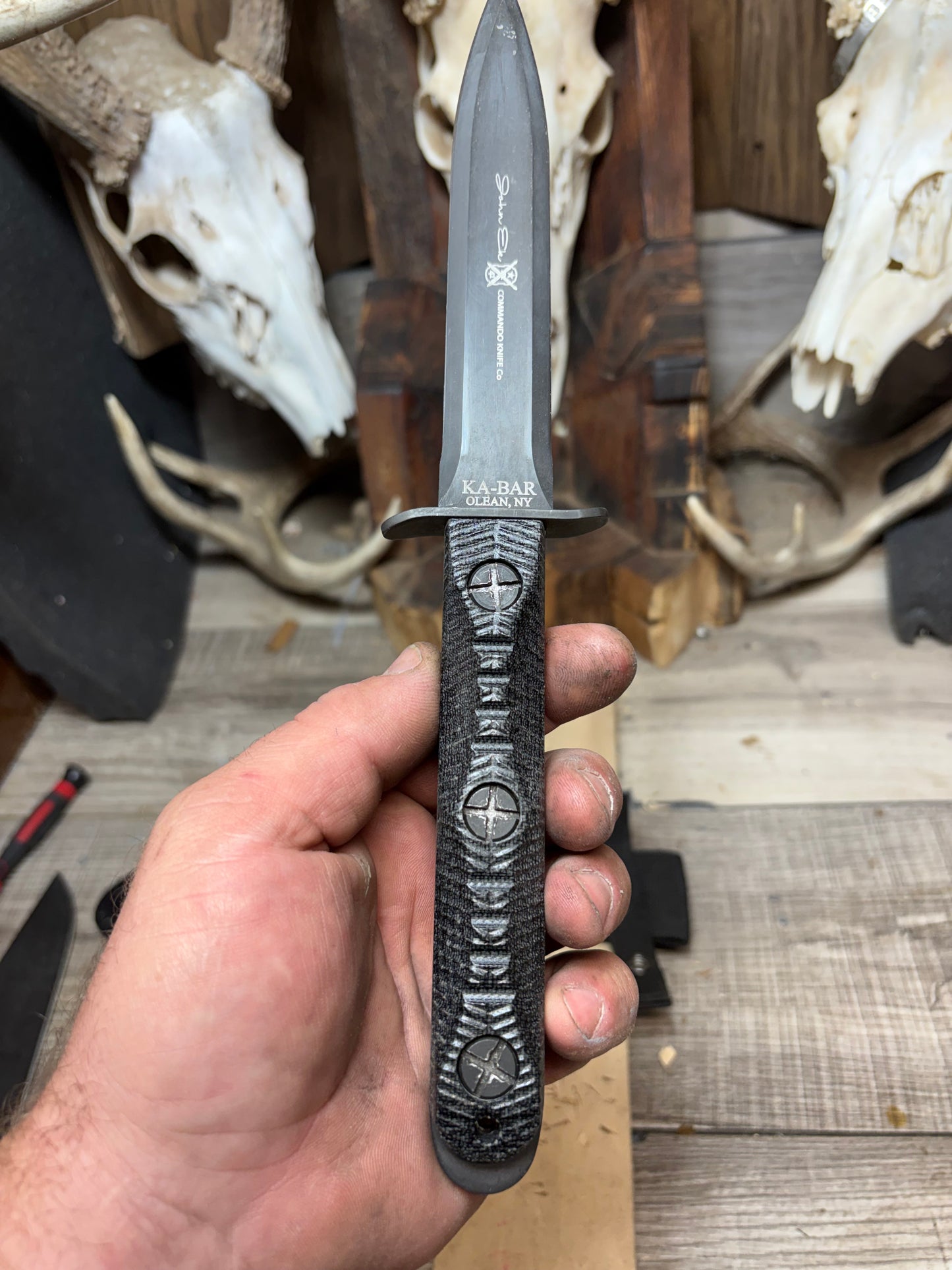 KA-BAR EK-44 EK Commando 4 & 5 Canvas Micarta Handles