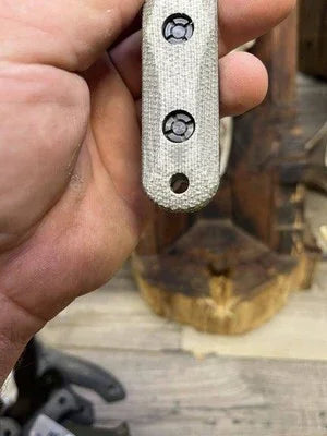 Ka-Bar: EK-50 Short Clip Point / EK-51 Commando Short Drop Point Canvas Micarta - Carroll’s Custom Knife Scales