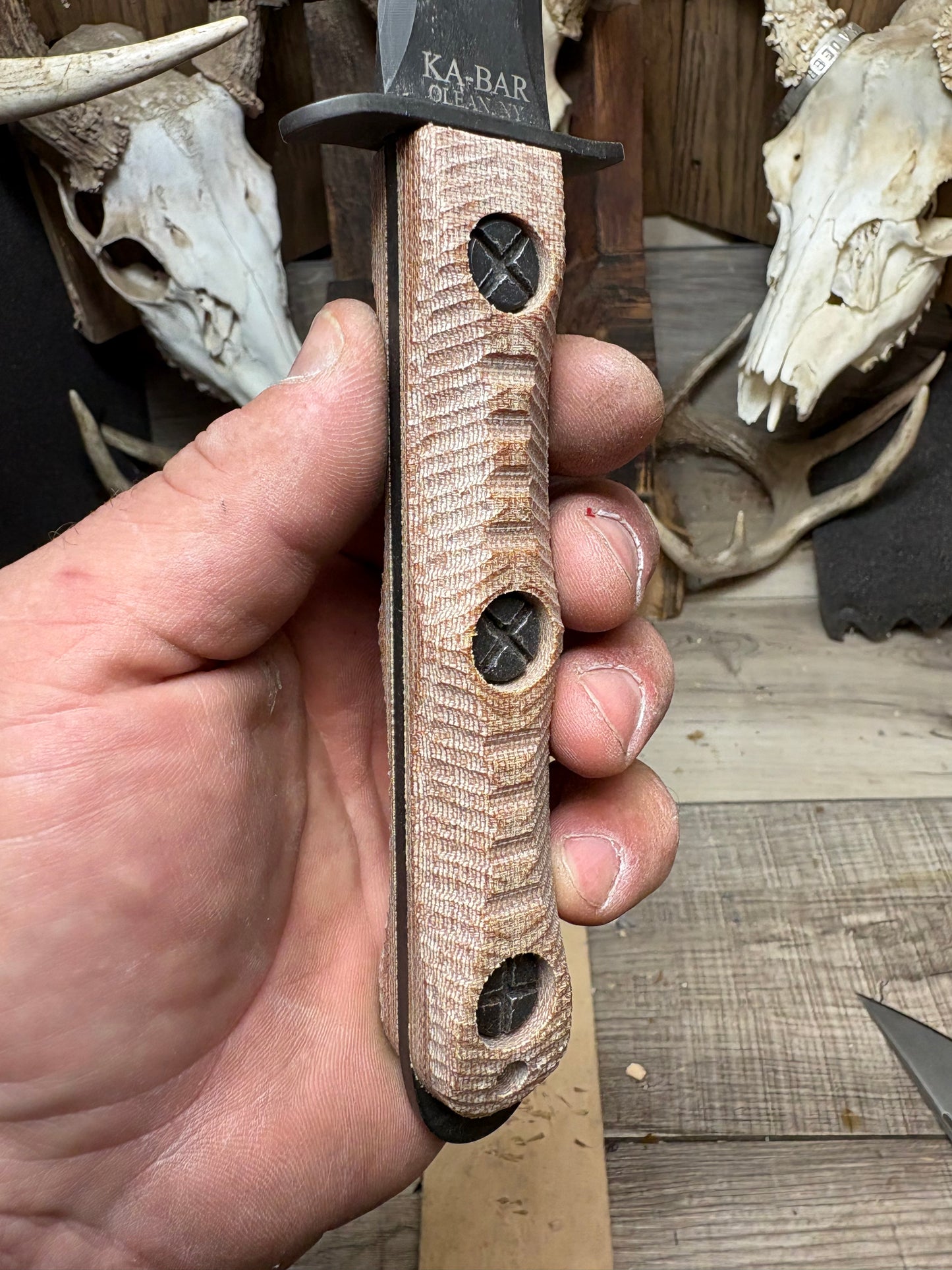 KA-BAR EK-44 EK Commando 4 & 5 Canvas Micarta Handles