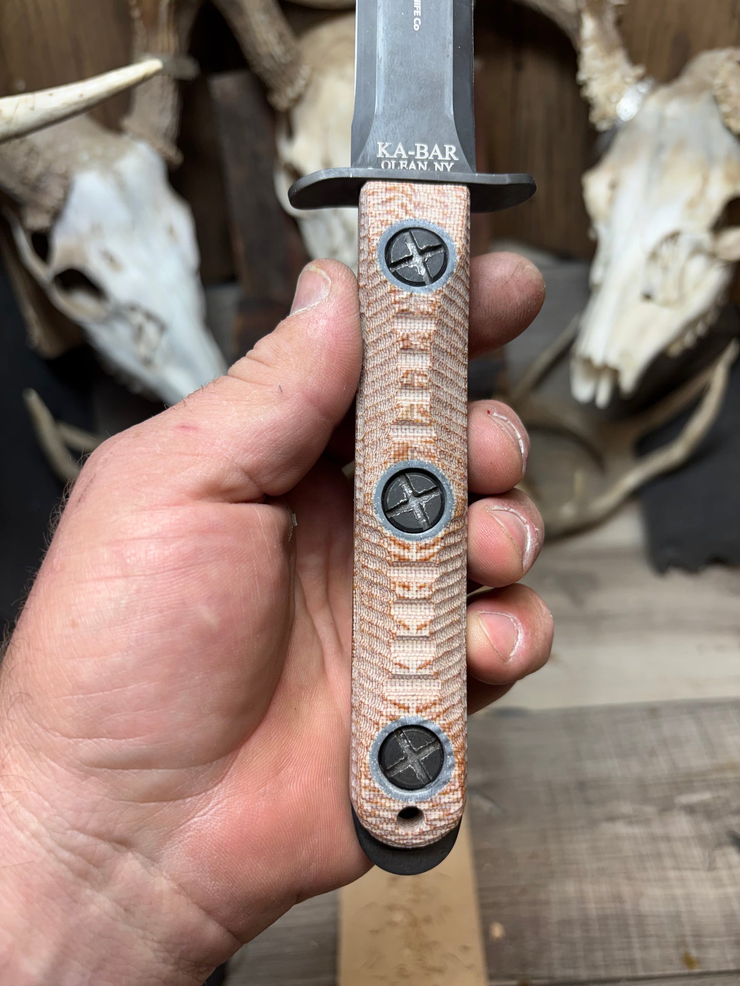 KA-BAR EK-44 EK Commando 4 & 5 Canvas Micarta Handles
