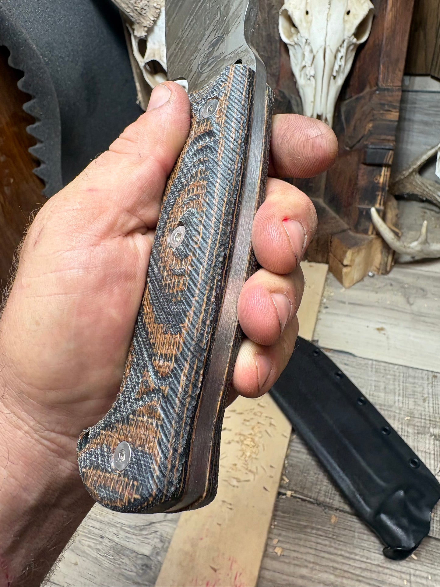 WTG OG Nomad Camp Knife Canvas Micarta Handles