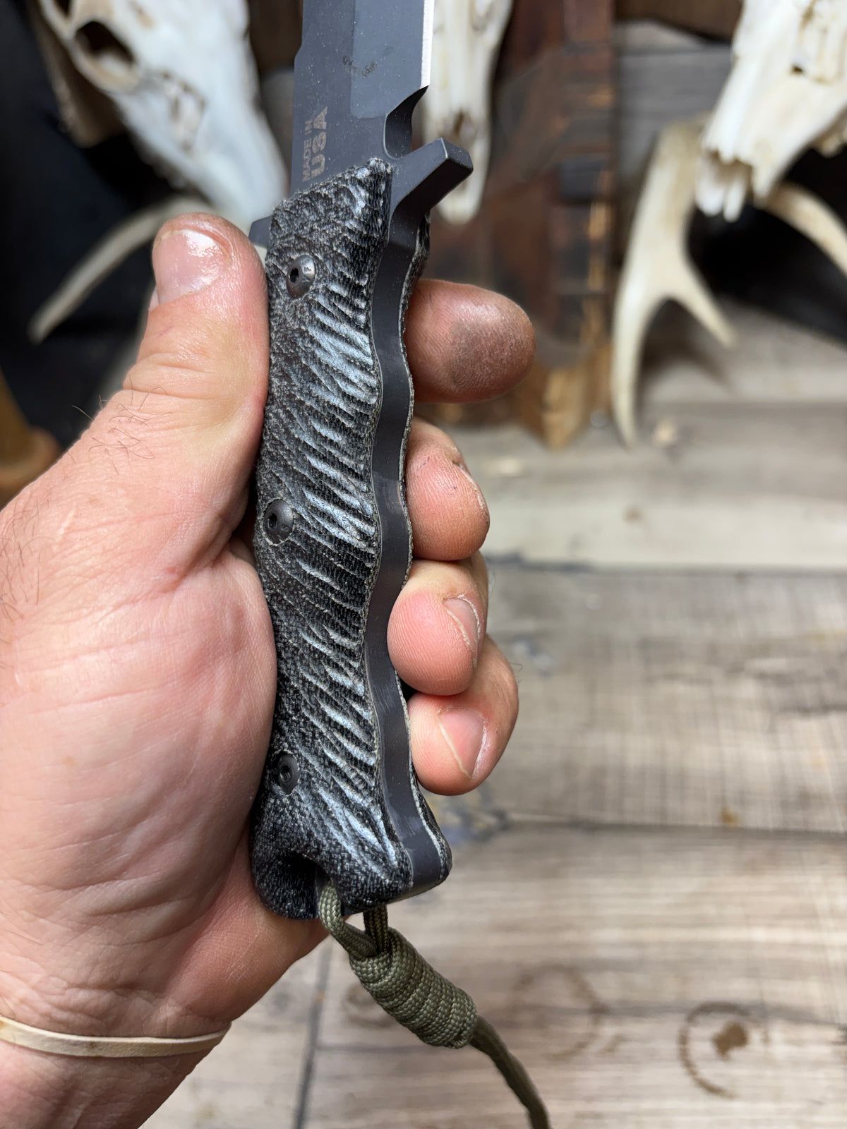 Tops Knives Wild Pig Hunter Canvas Micarta Handles