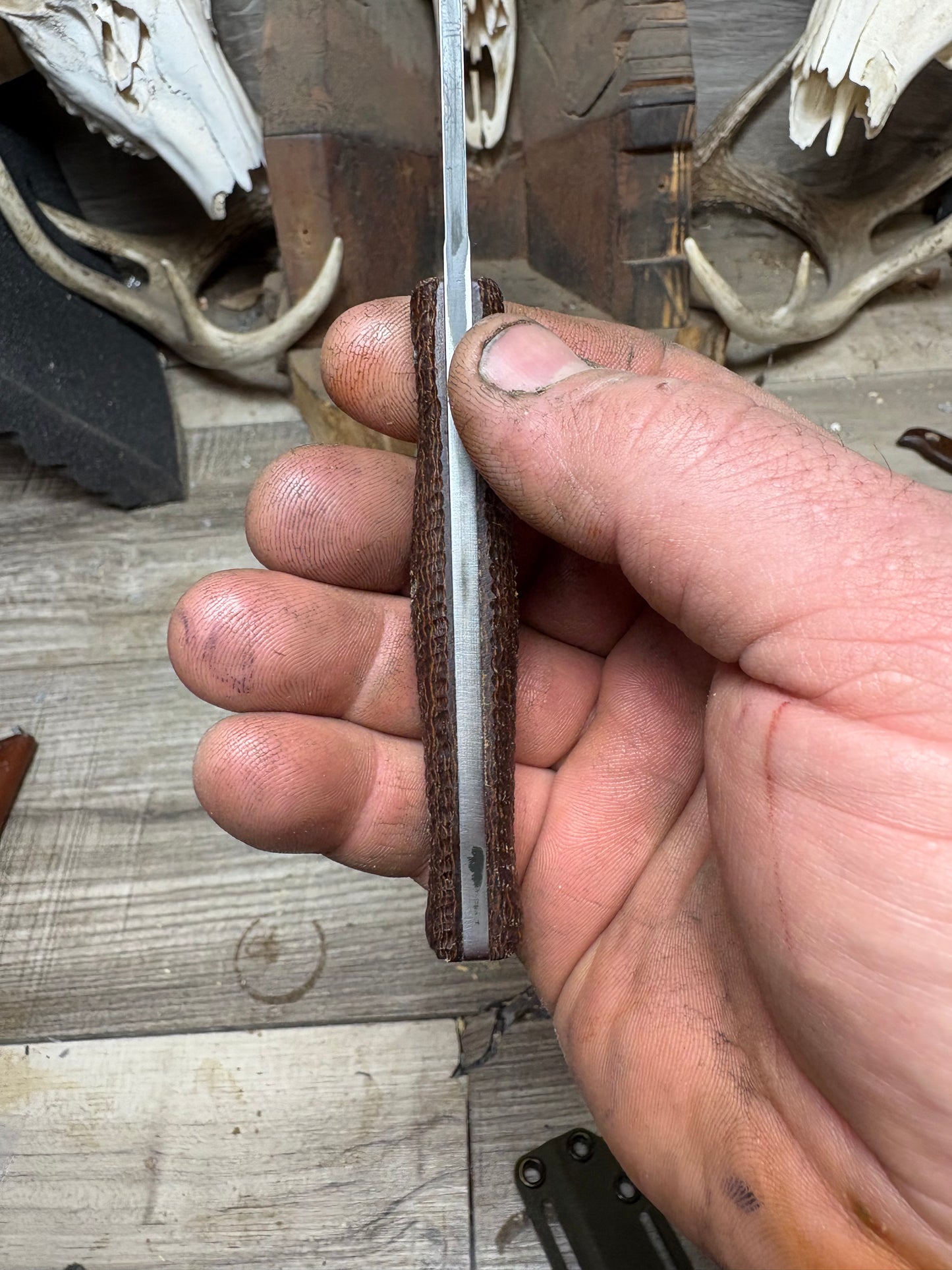 Exodus Knife & Tool Adventure Craft / Exodus 3 Brown Burlap Micarta Handles