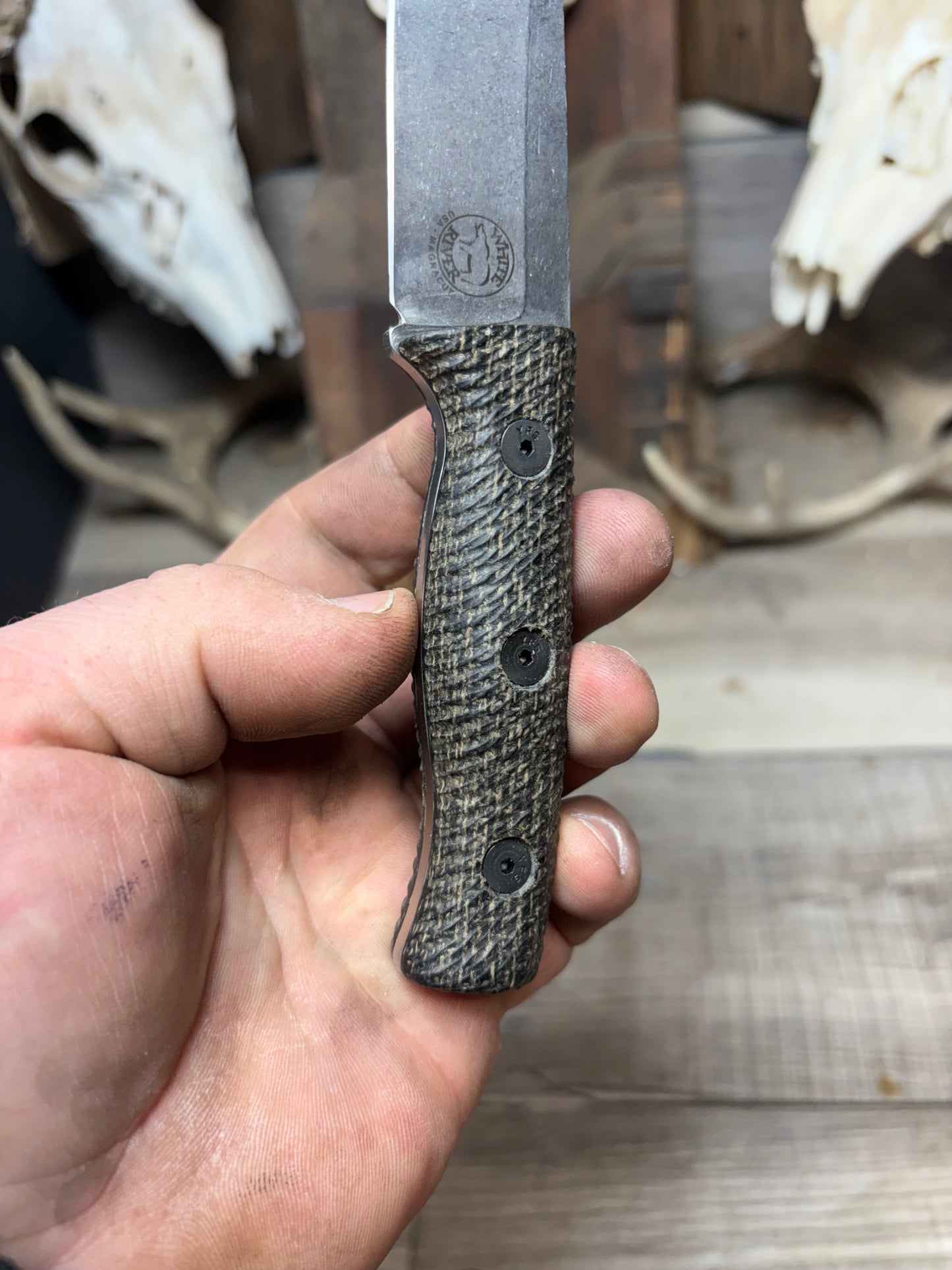 White River Knives Ursus Cub Burlap Micarta Handles