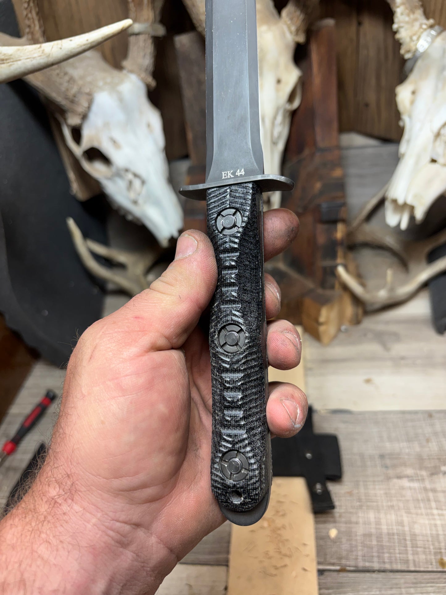 KA-BAR EK-44 EK Commando 4 & 5 Canvas Micarta Handles