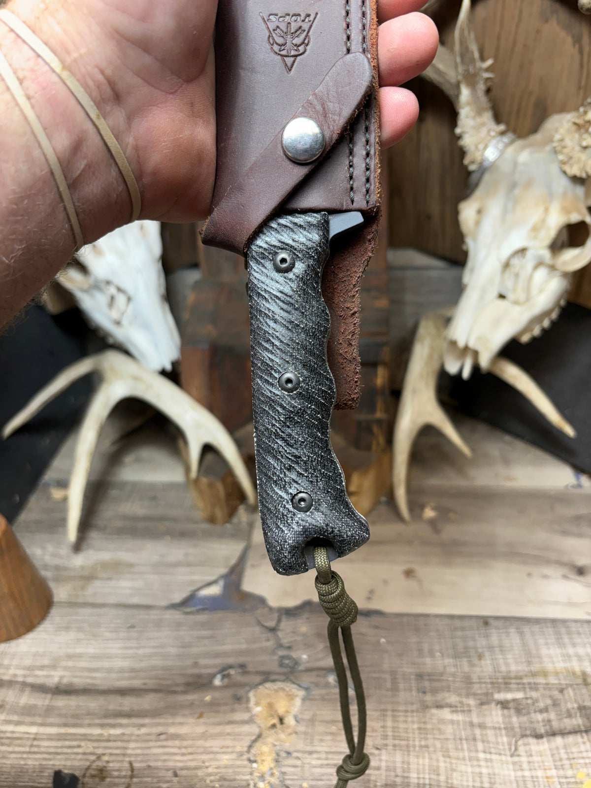 Tops Knives Wild Pig Hunter Canvas Micarta Handles