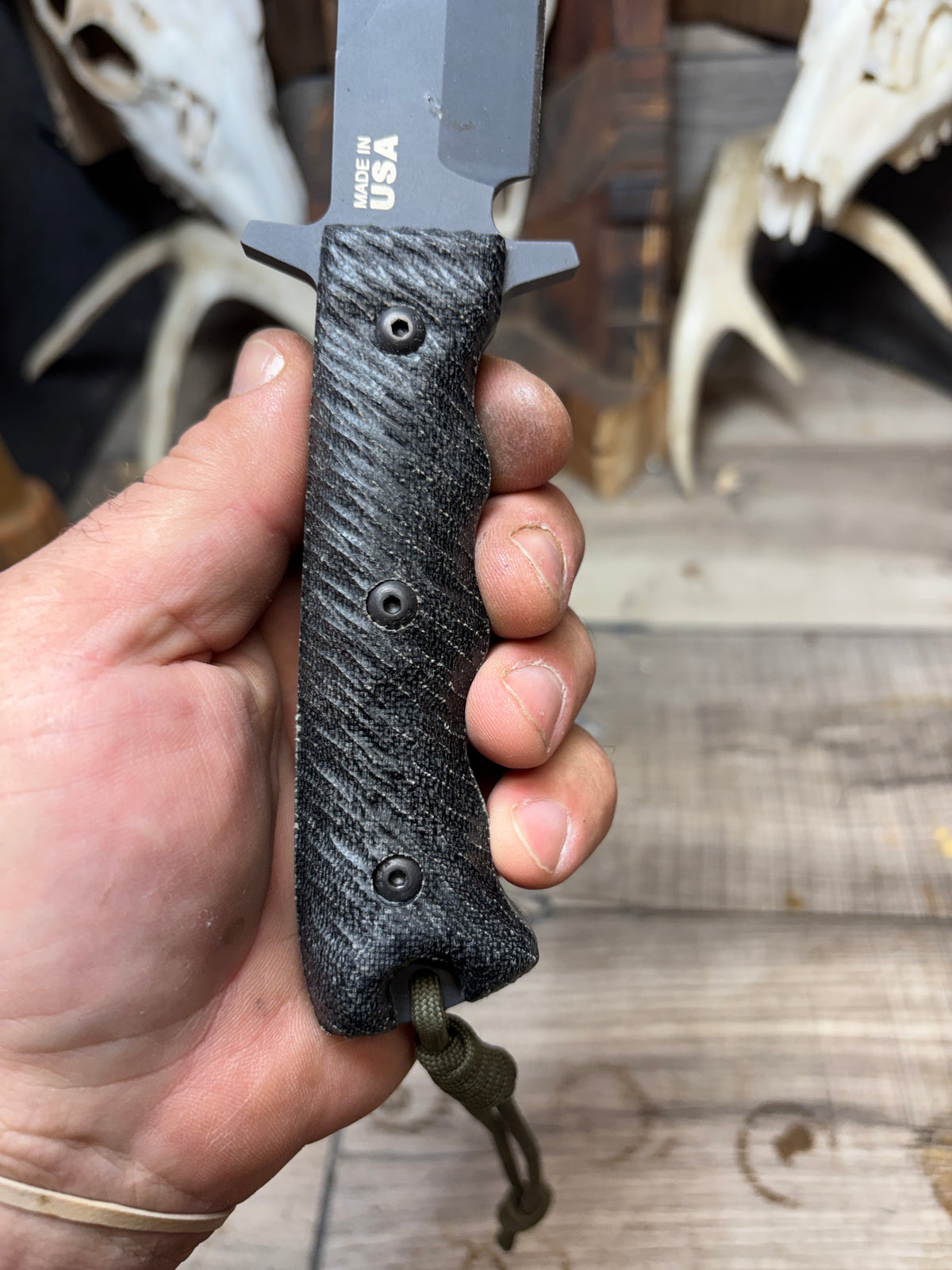 Tops Knives Wild Pig Hunter Canvas Micarta Handles