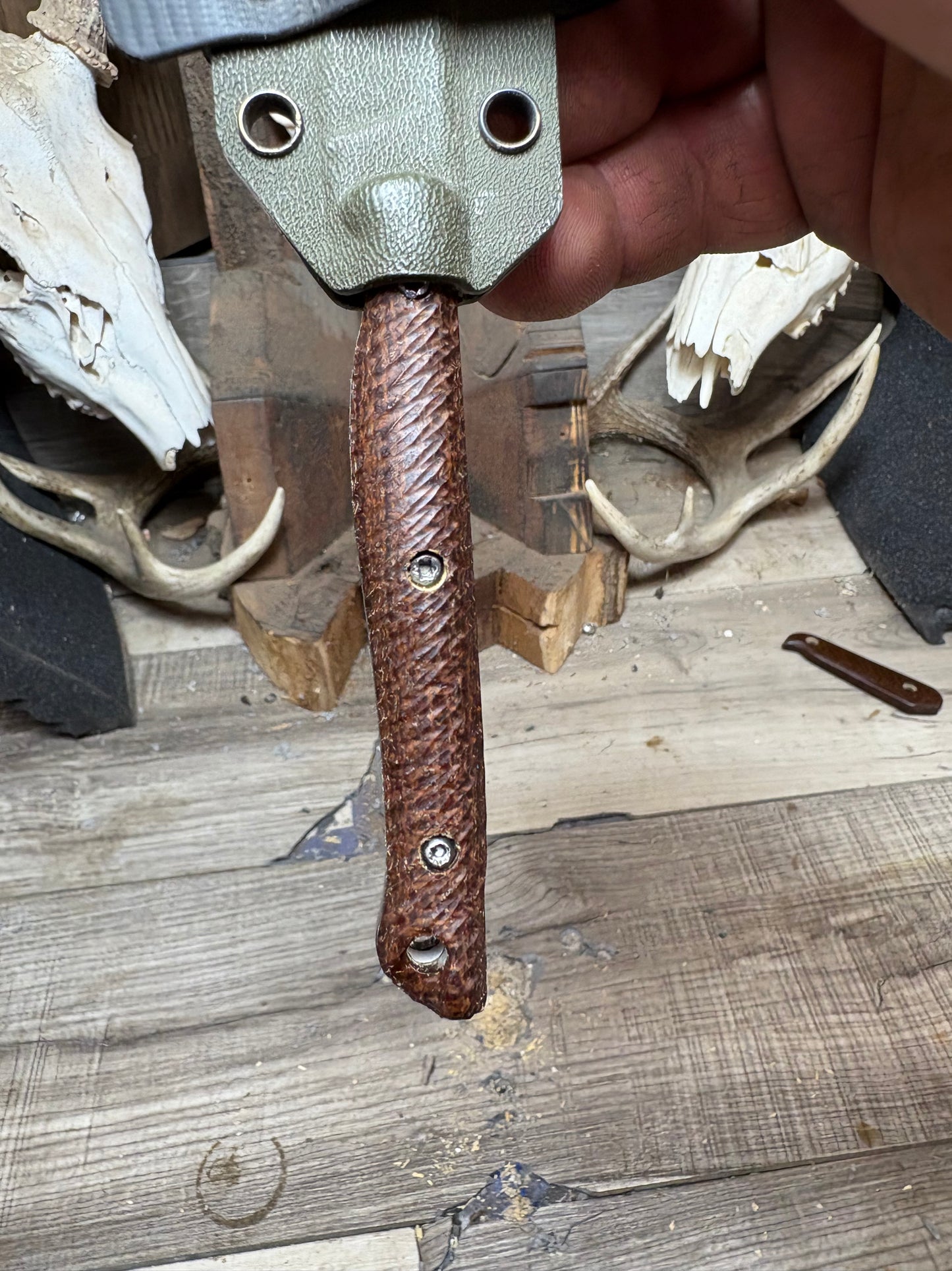 Exodus Knife & Tool Adventure Craft / Exodus 3 Brown Burlap Micarta Handles