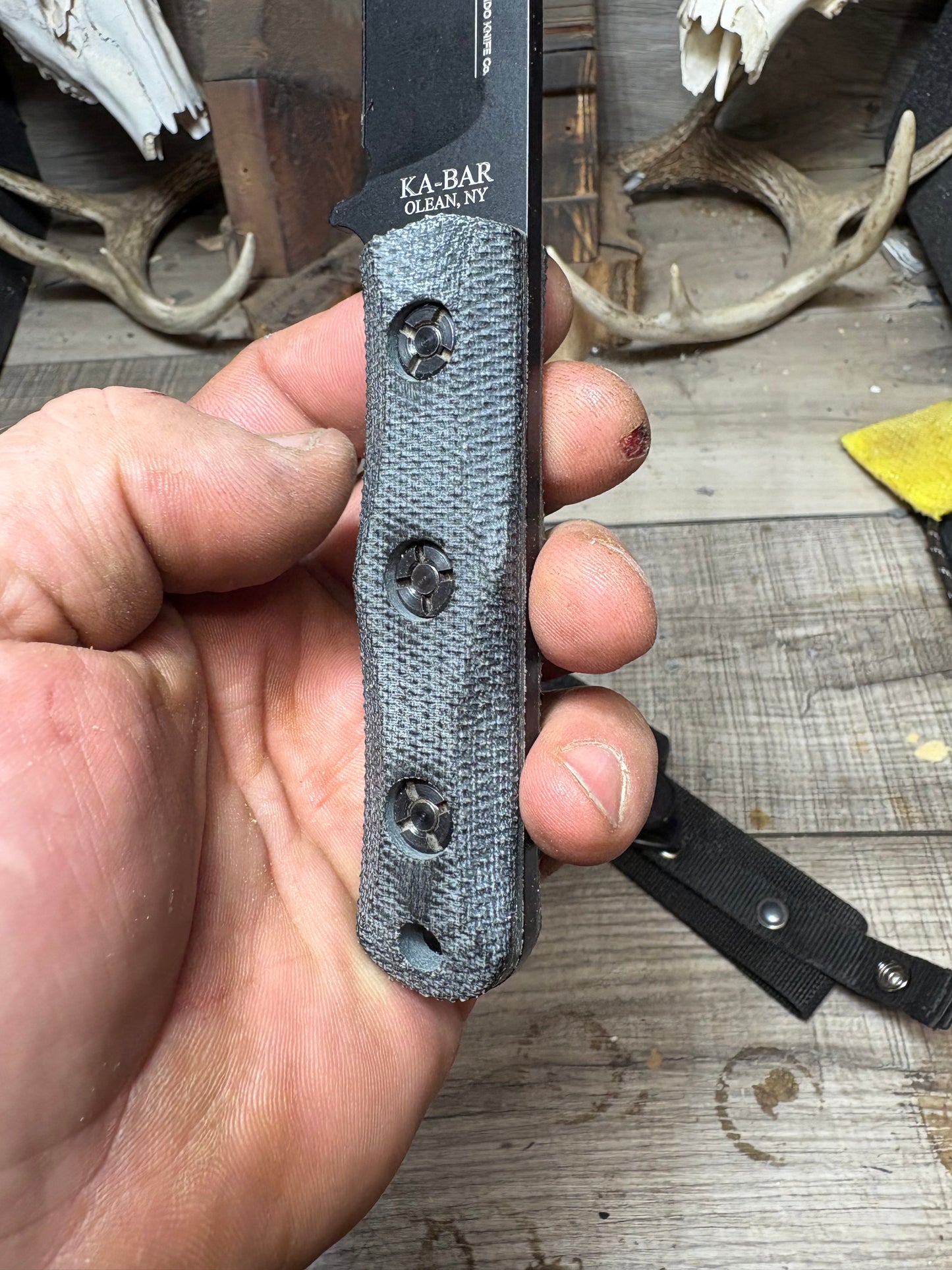 Ka-Bar: EK-50 Short Clip Point / EK-51 Commando Short Drop Point -Canvas Micarta