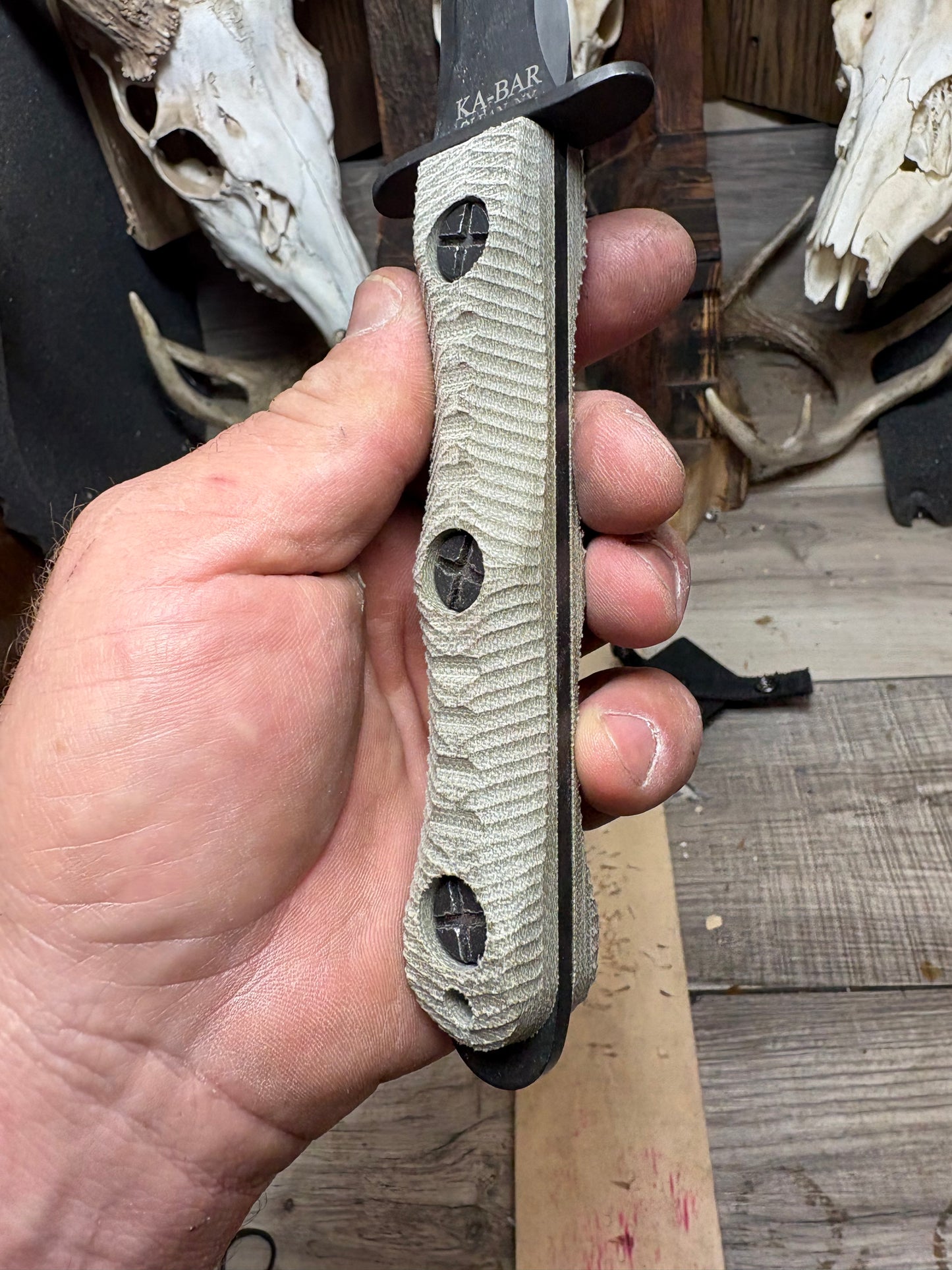 KA-BAR EK-44 EK Commando 4 & 5 Canvas Micarta Handles