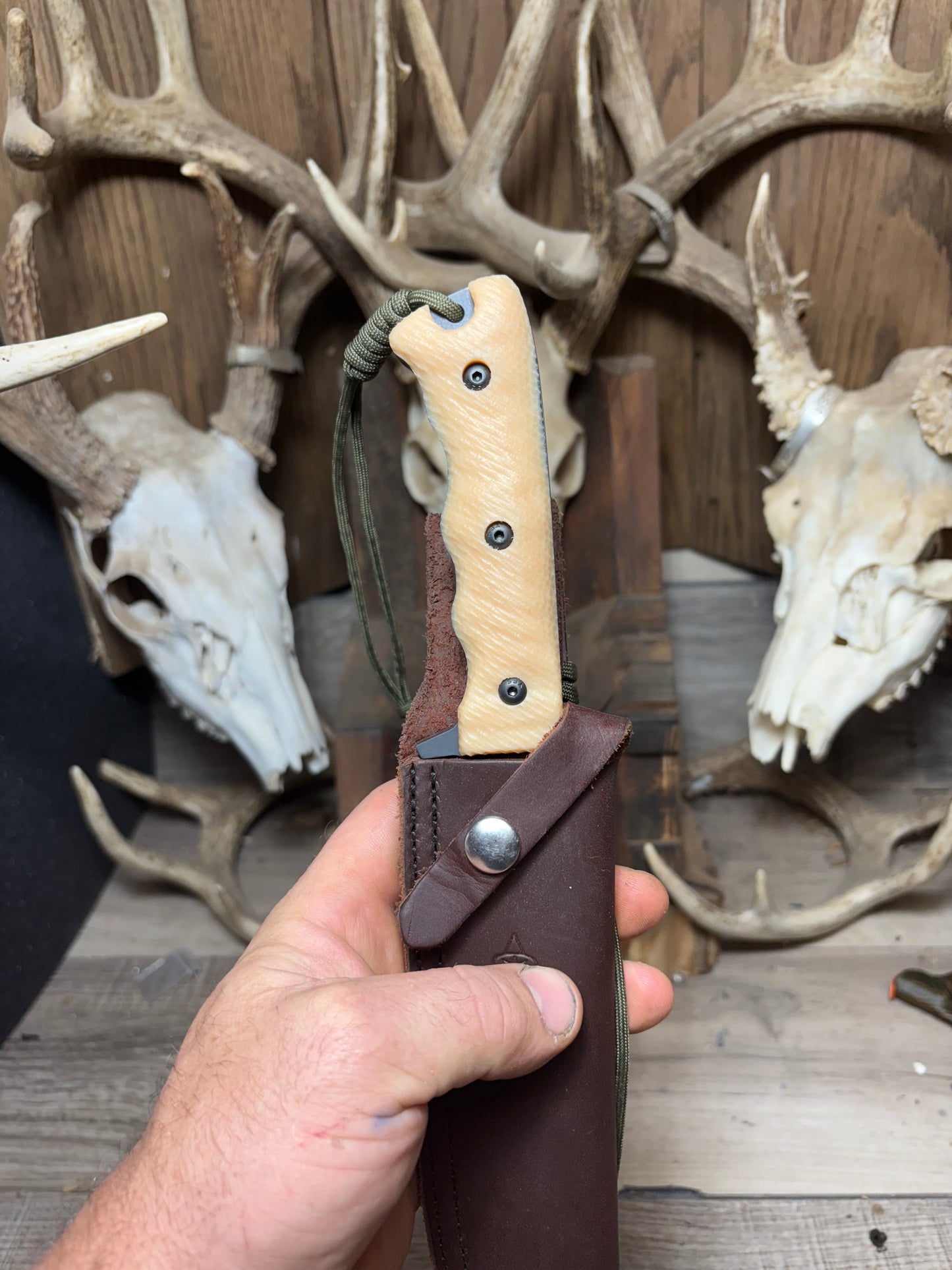 Tops Knives Wild Pig Hunter Canvas Micarta Handles