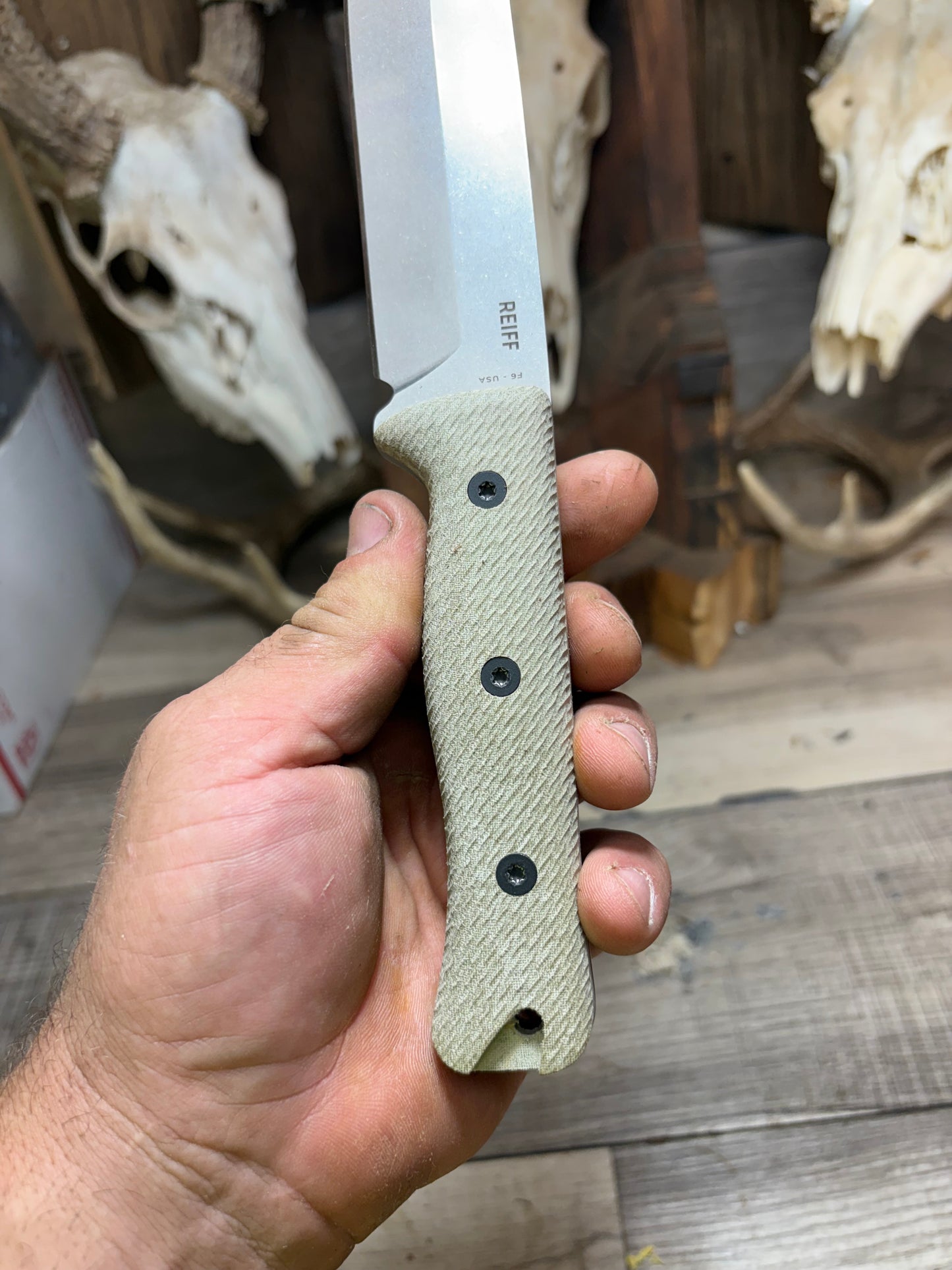 Reiff Knives F6 Canvas Micarta Handles