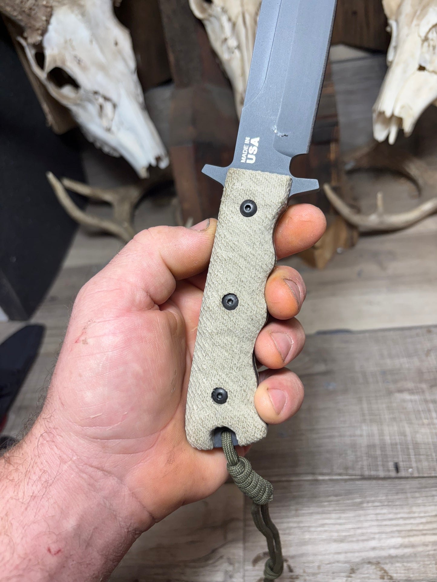 Tops Knives Wild Pig Hunter Canvas Micarta Handles