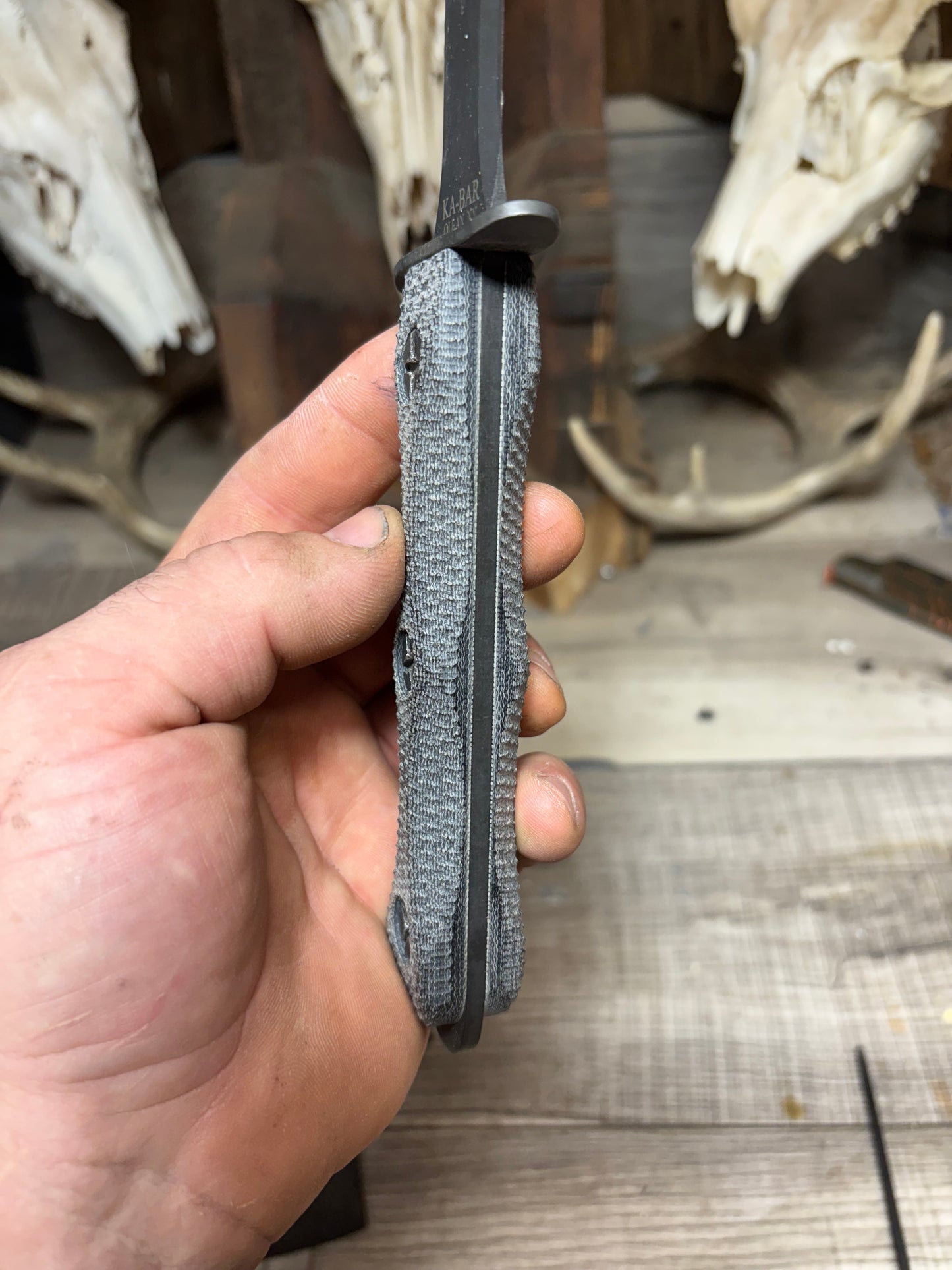 KA-BAR EK-44 EK Commando 4 & 5 Canvas Micarta Handles