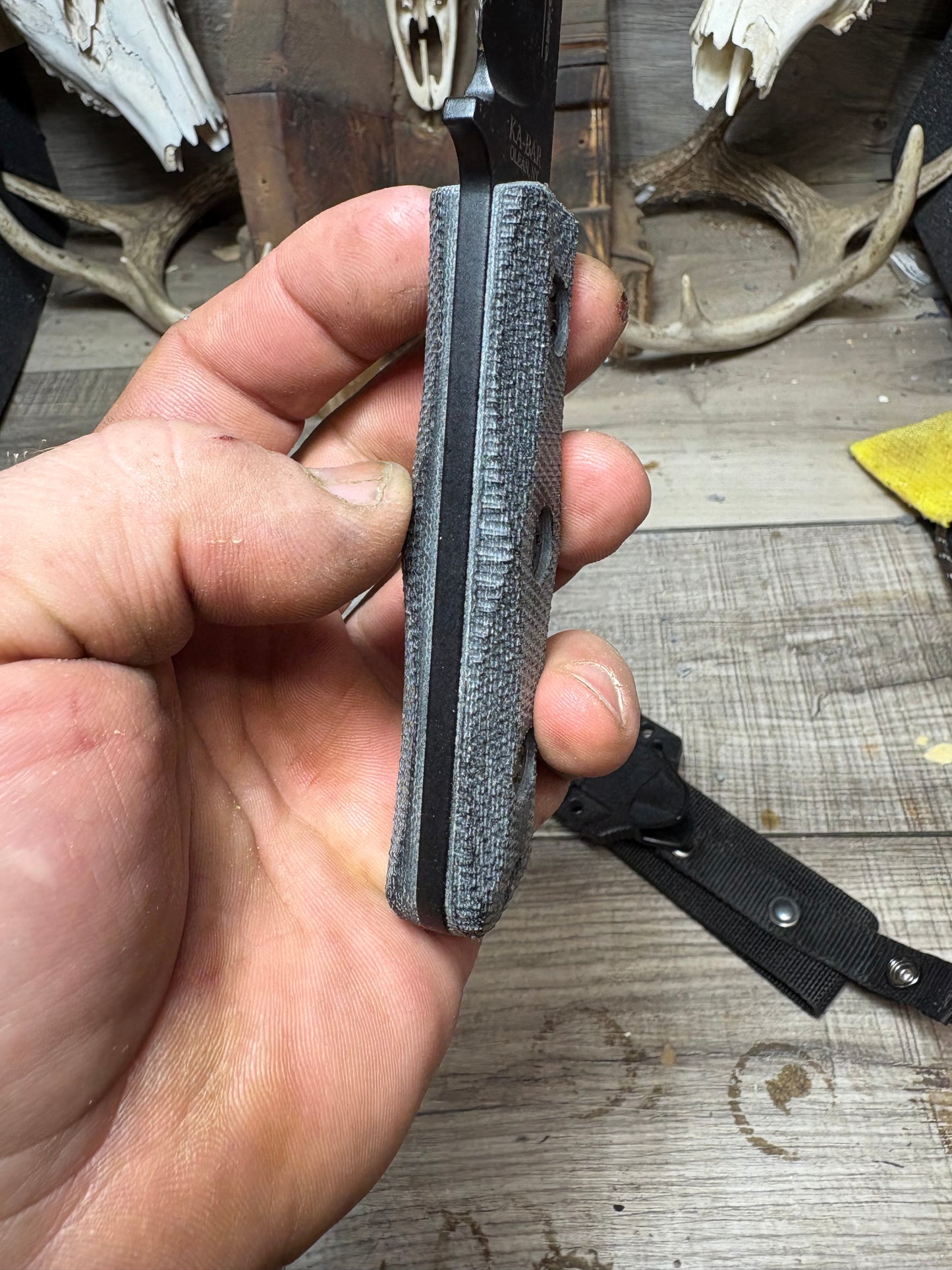 Ka-Bar: EK-50 Short Clip Point / EK-51 Commando Short Drop Point -Canvas Micarta