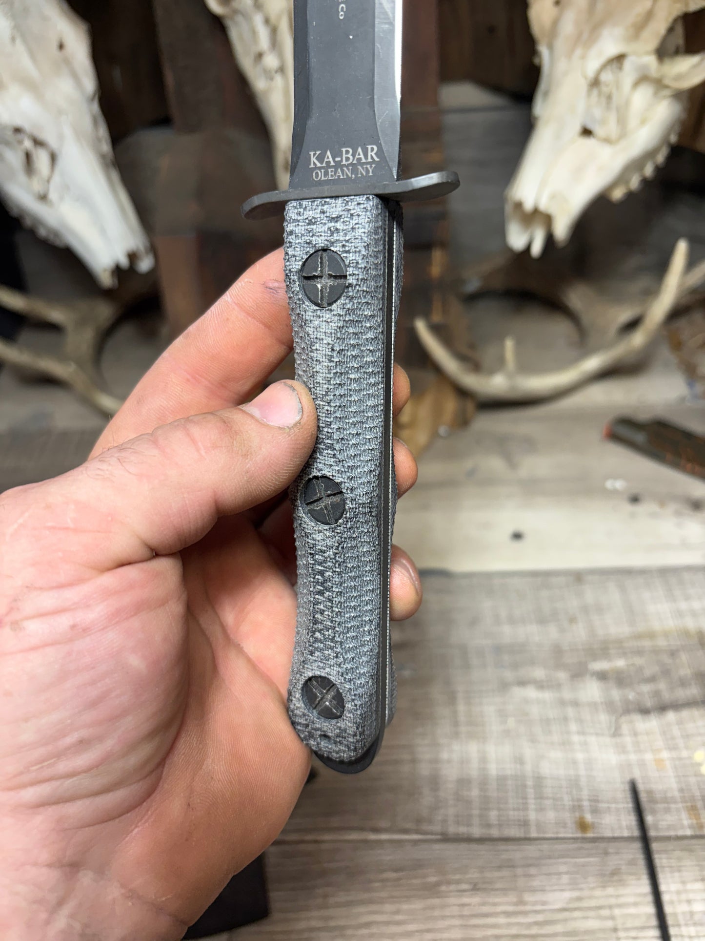 KA-BAR EK-44 EK Commando 4 & 5 Canvas Micarta Handles